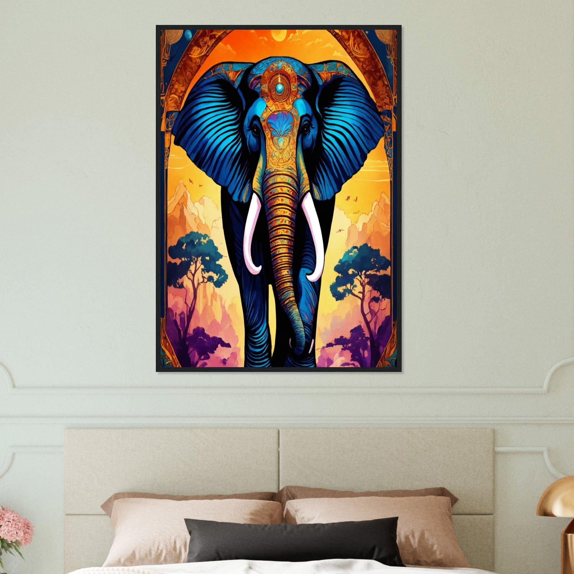 Canvanation Print Material Tableau Elephant Caresse D'ivoire