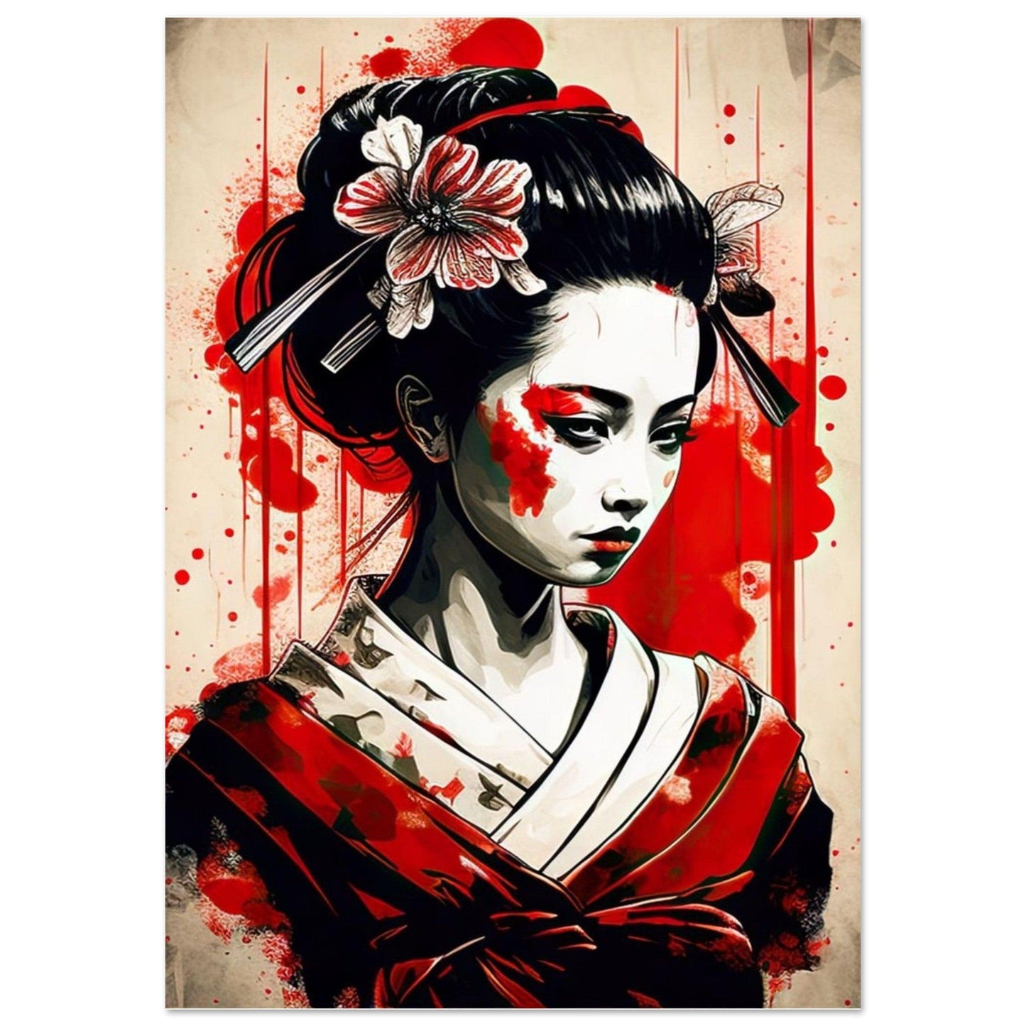 Canvanation Print Material 70x100 cm / 28x40″ Poster Japon Geisha Horreur