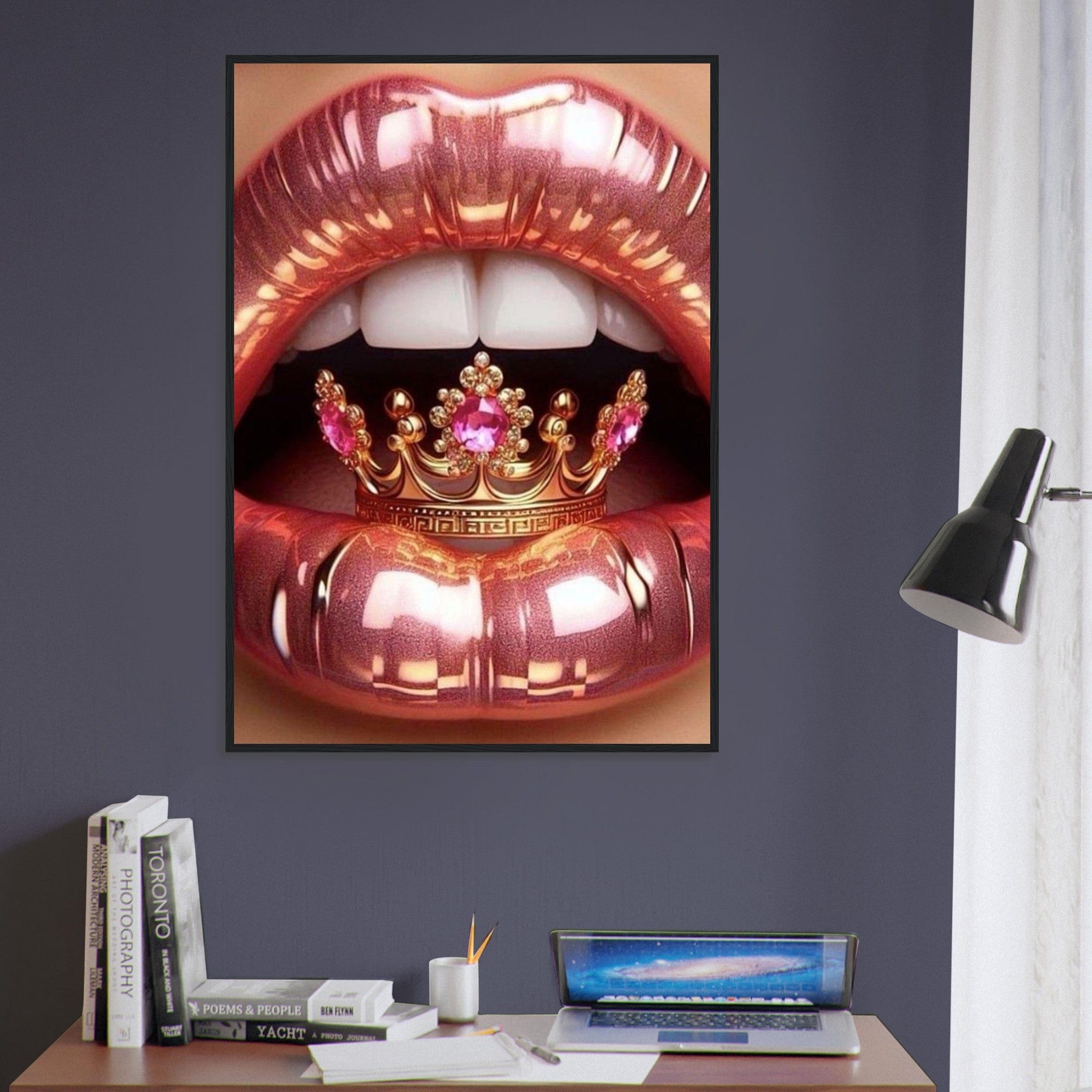 Canvanation Print Material Tableau Levres Couronne