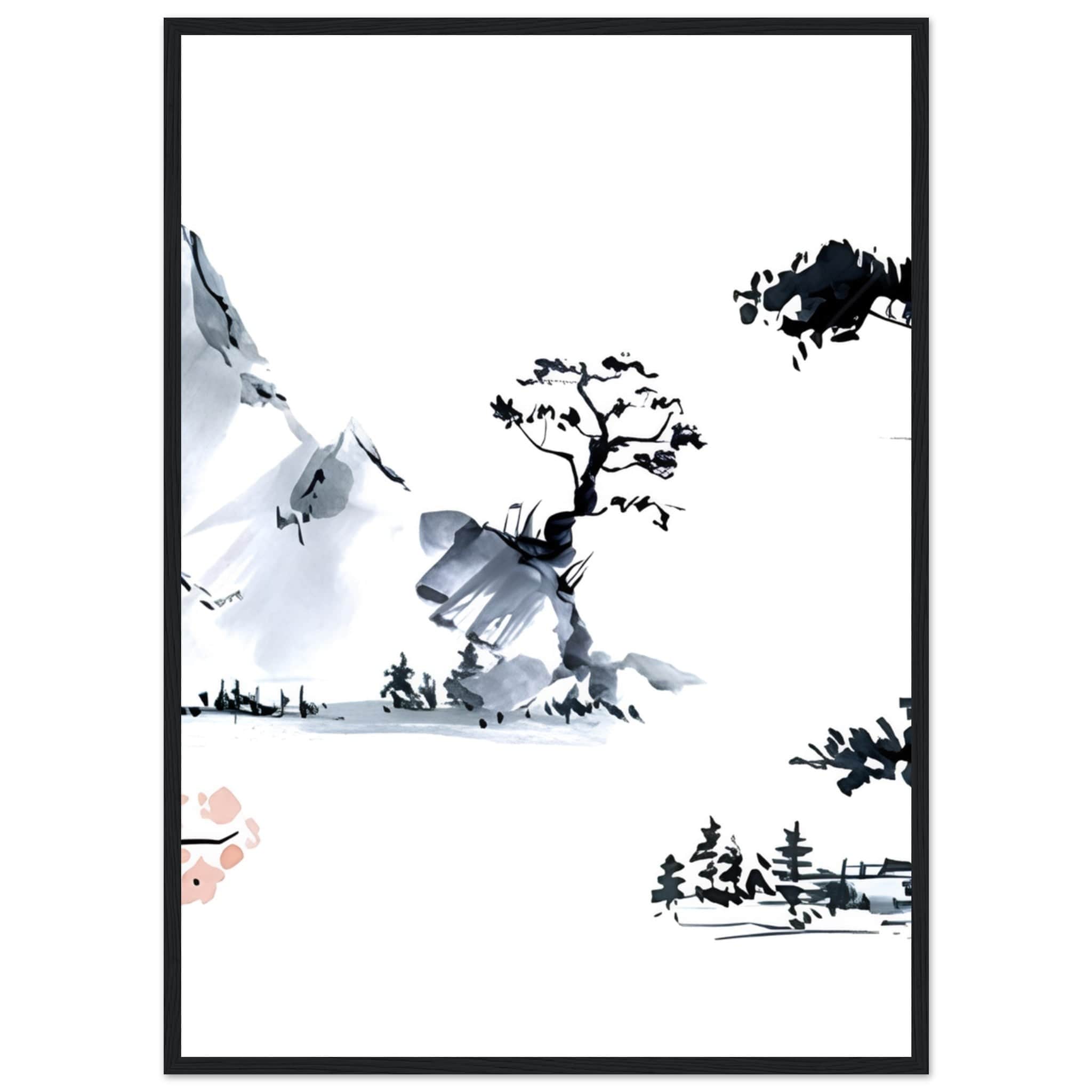 Canvanation 2 / 50X70cm / Avec Cadre Tableau Triptyque Cerisier Japonais
