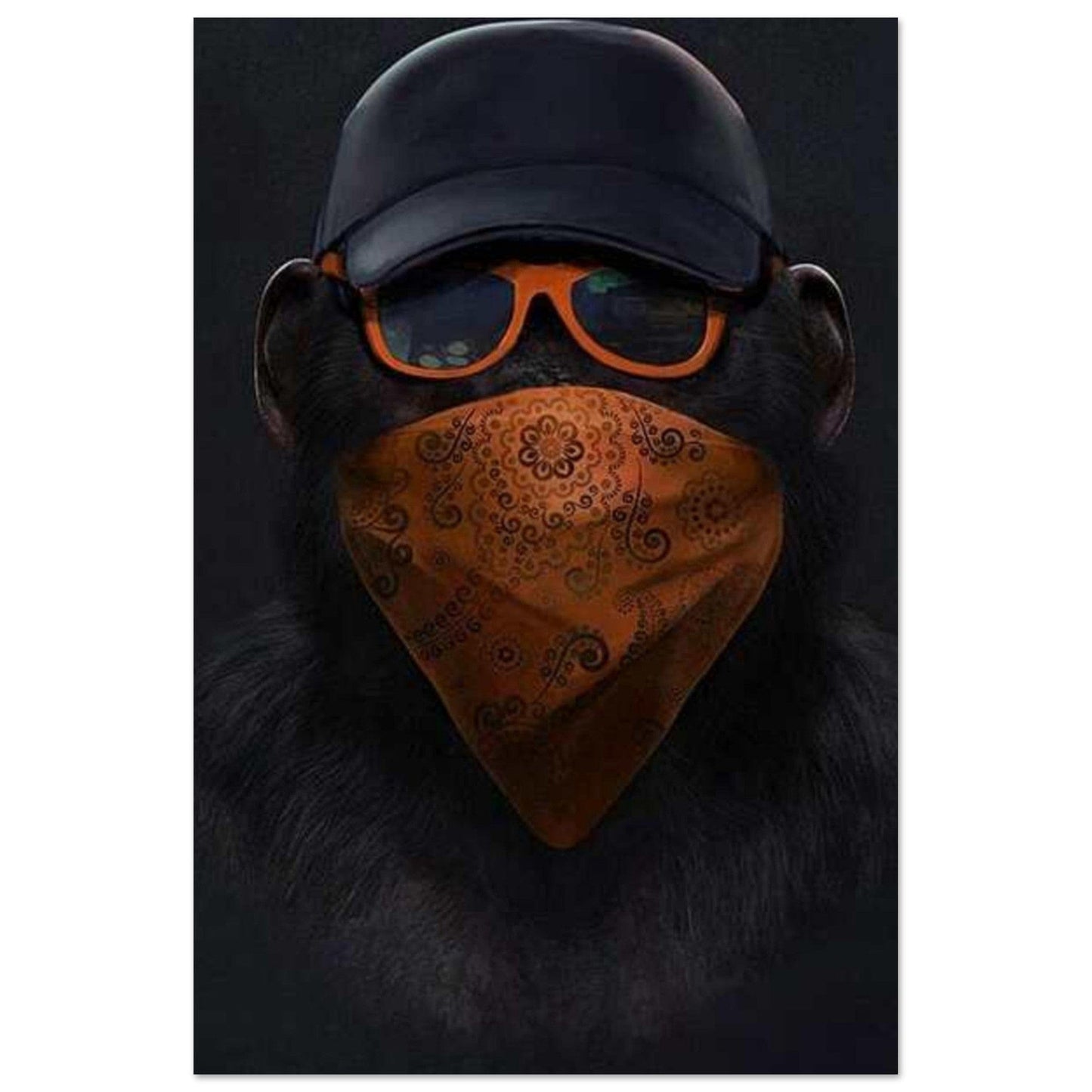 Canvanation Print Material 30x45 cm / 12x18″ Poster Singe Orange Noir