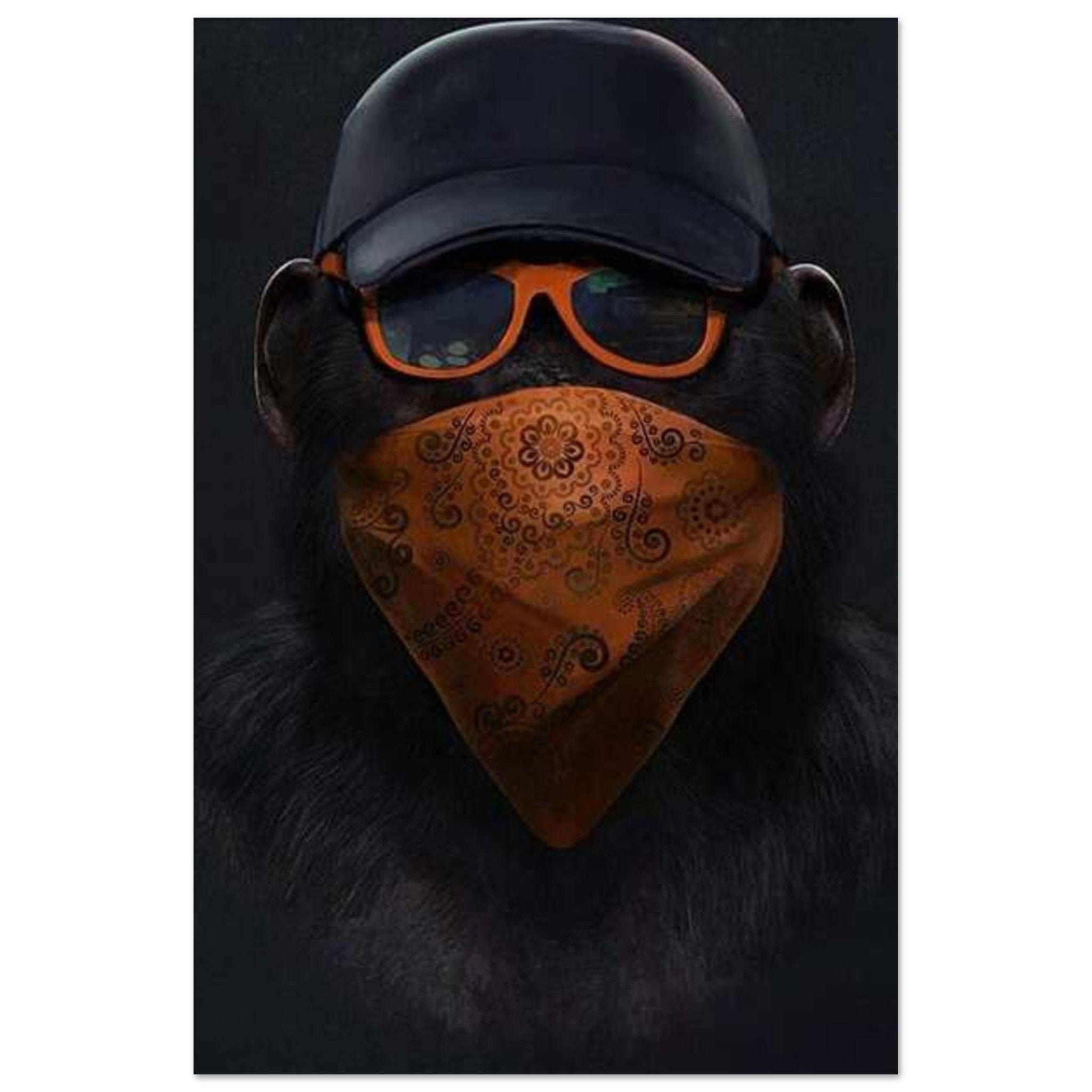 Canvanation Print Material 30x45 cm / 12x18″ Poster Singe Orange Noir
