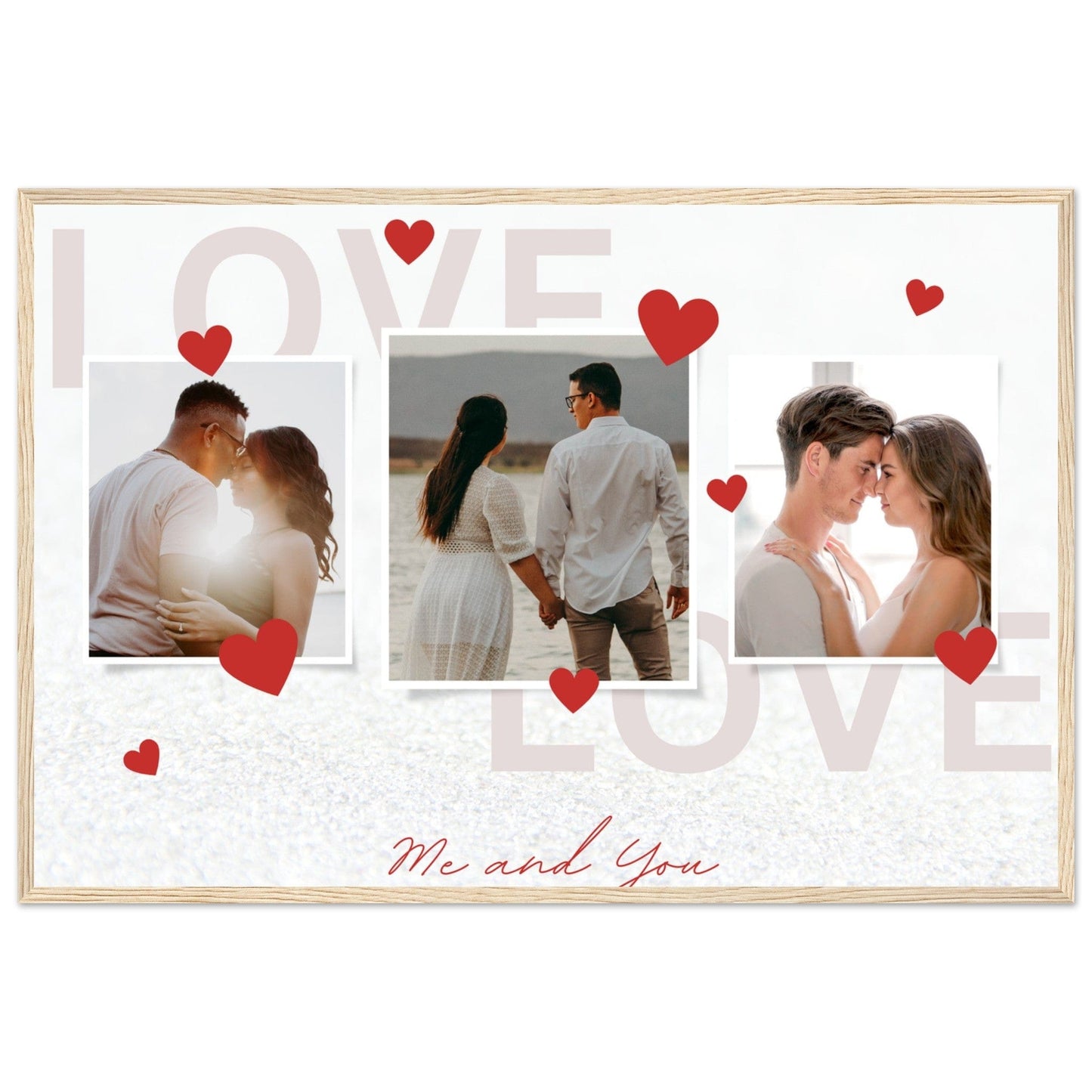 Canvanation Print Material 60x90 cm / 24x36″ / Bois Cadre Pele Mele Photo Couple "Love"