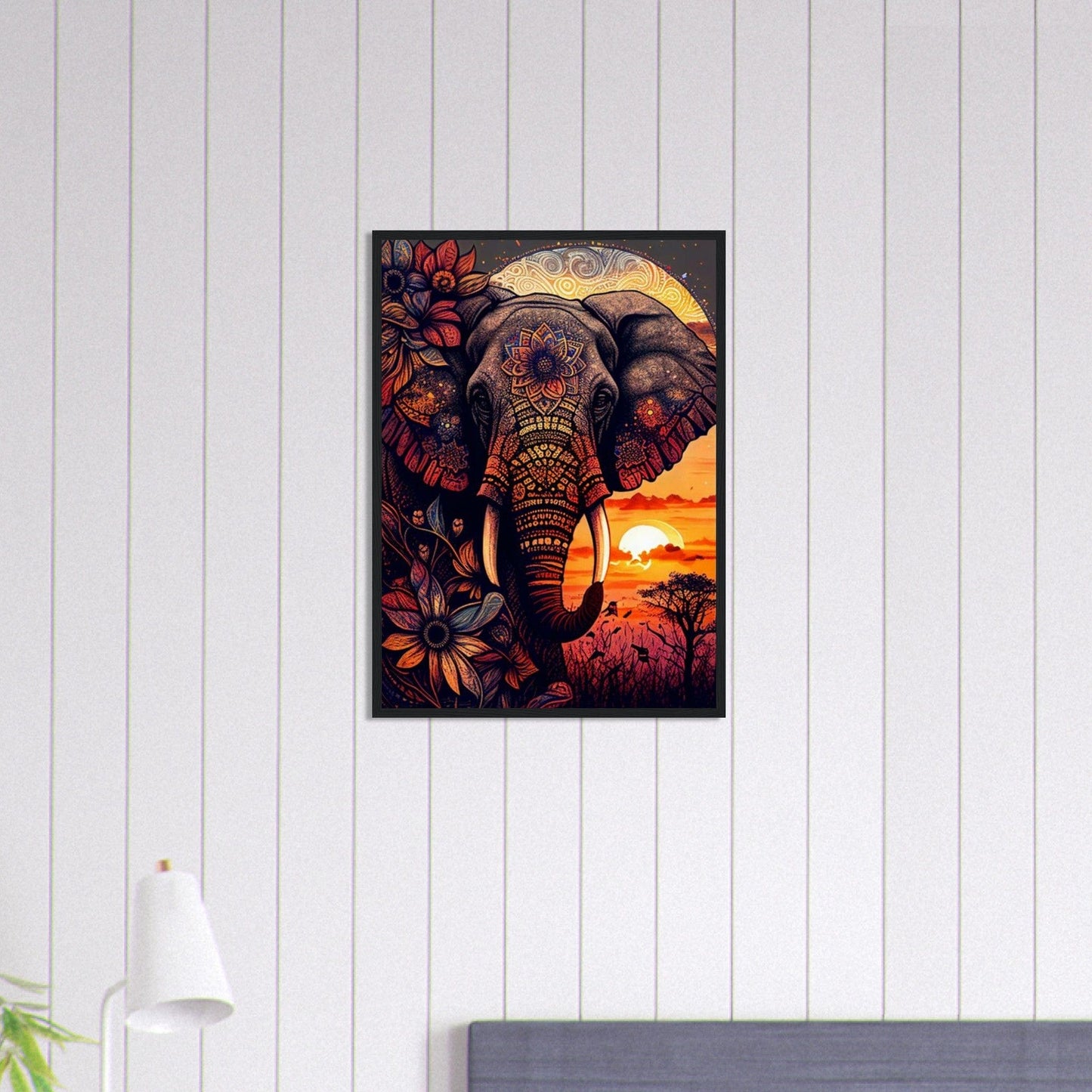 Canvanation Print Material 50x70 cm / 20x28″ Tableau Elephant Majesté en Gris