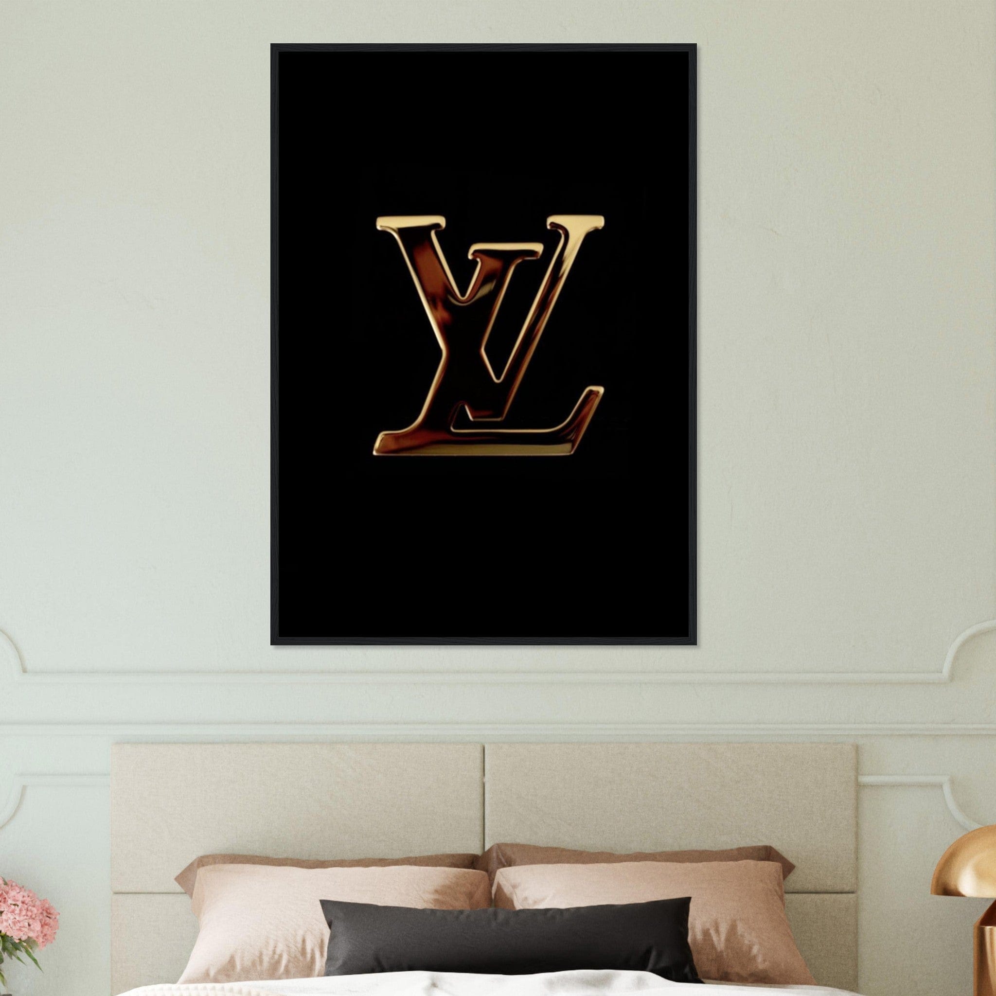 Canvanation Print Material 70x100 cm / 28x40″ Tableau Marque De Luxe Louis Vuitton Or Effet