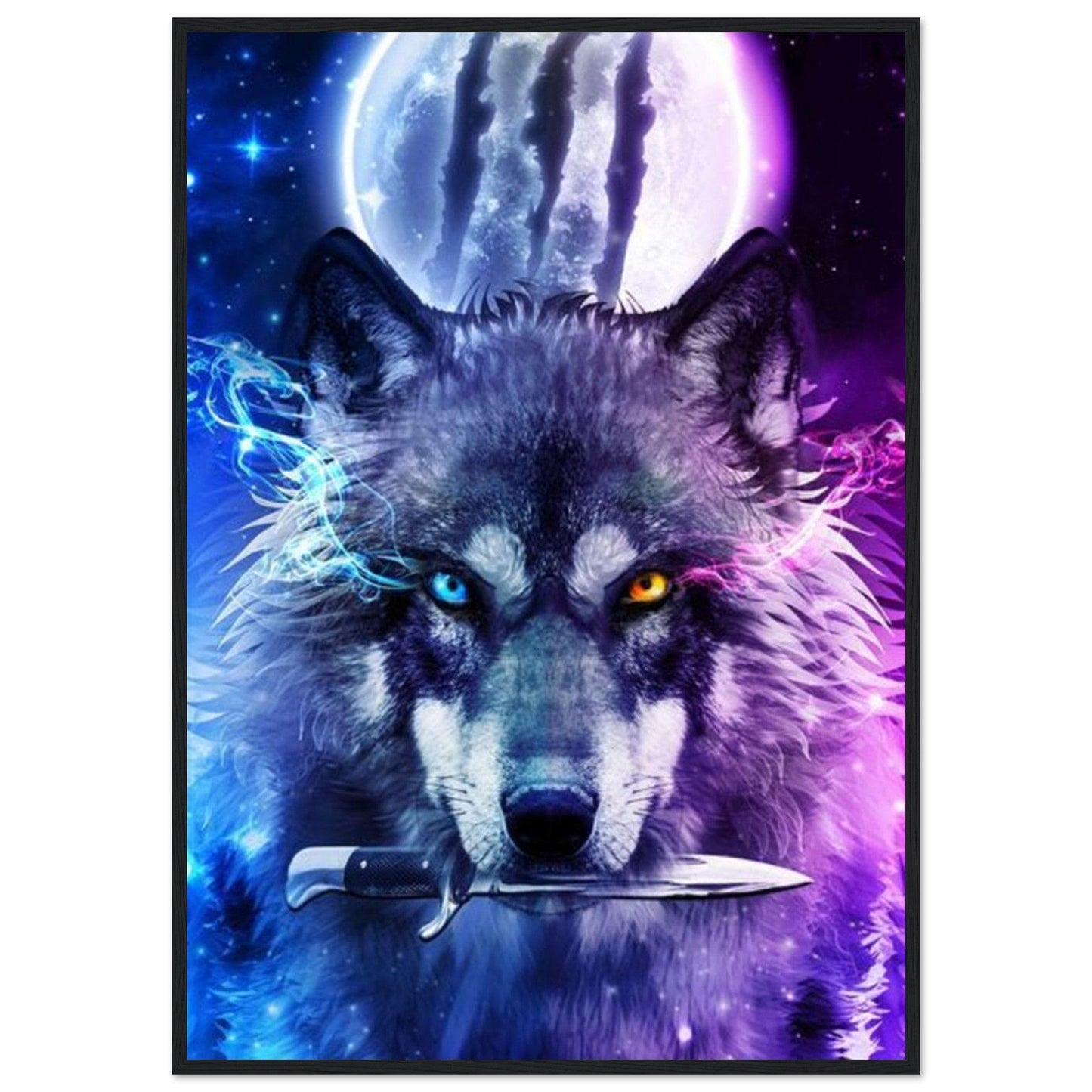 Gelato Print Material 70x100 cm / 28x40″ Tableau Loup Violet Et Bleu