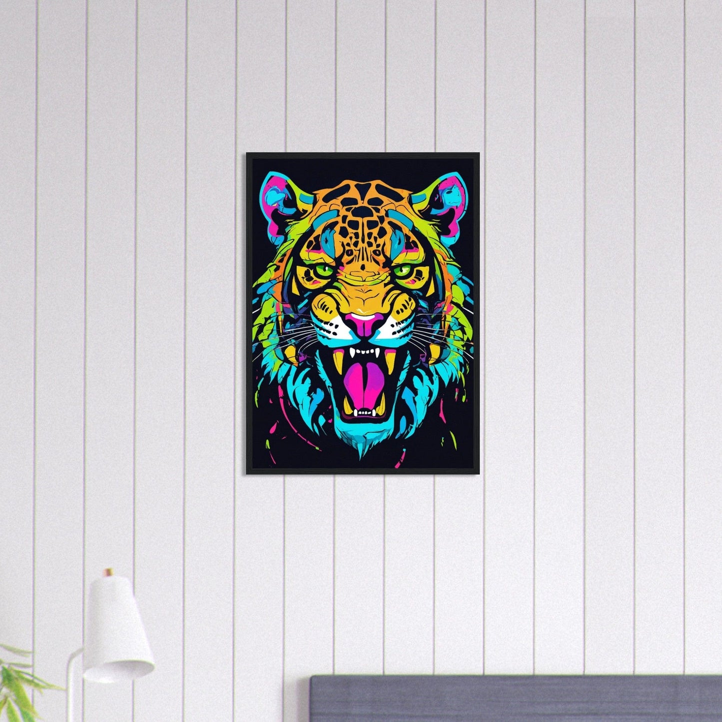 Canvanation Print Material 50x70 cm / 20x28″ Tableau Tigre en Technicolor