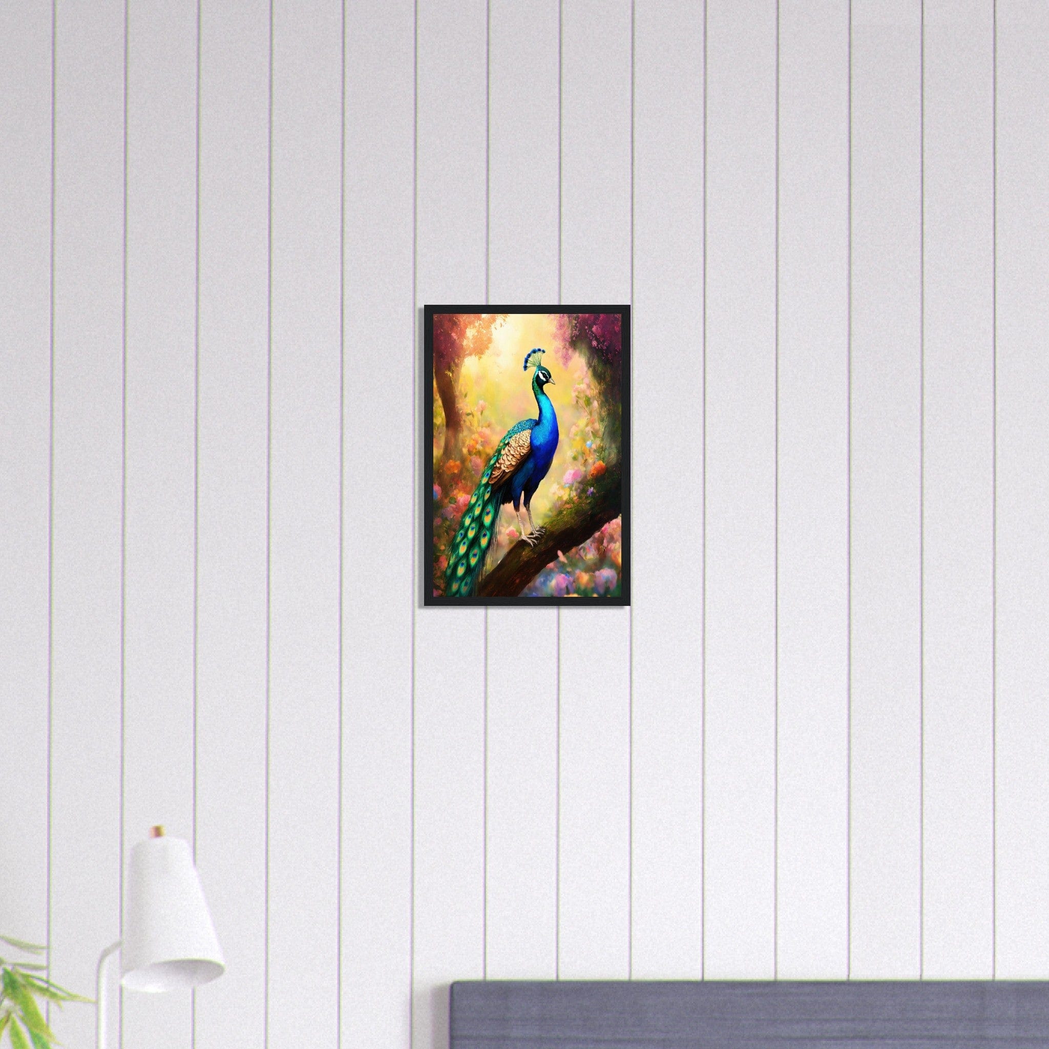Canvanation Print Material 30x45 cm / 12x18″ Tableau Paon Majesté en Plumes