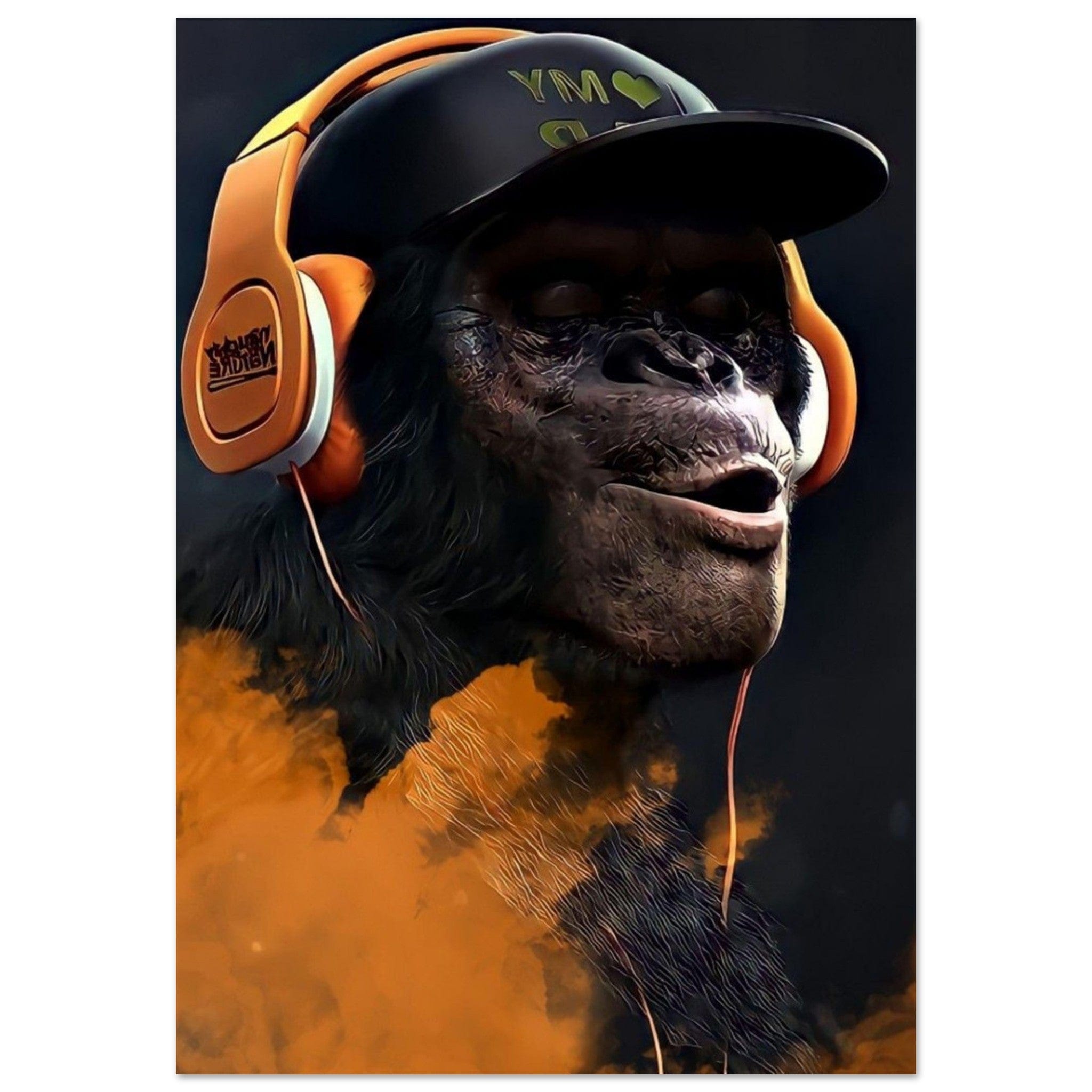 Canvanation Print Material 70x100 cm / 28x40″ Poster Singe Casque Orange