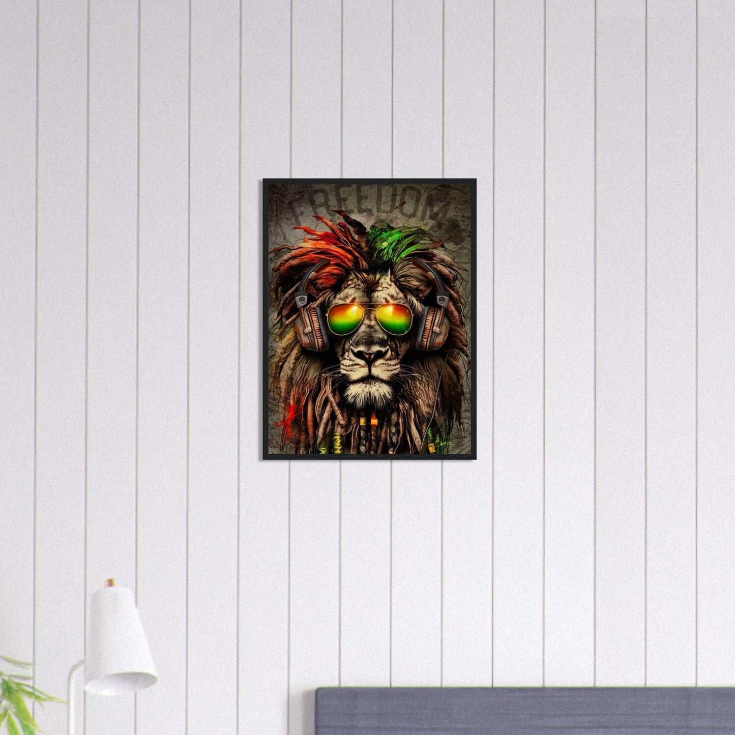 Canvanation Print Material 45x60 cm / 18x24″ Tableau Street Art Rasta Freedom