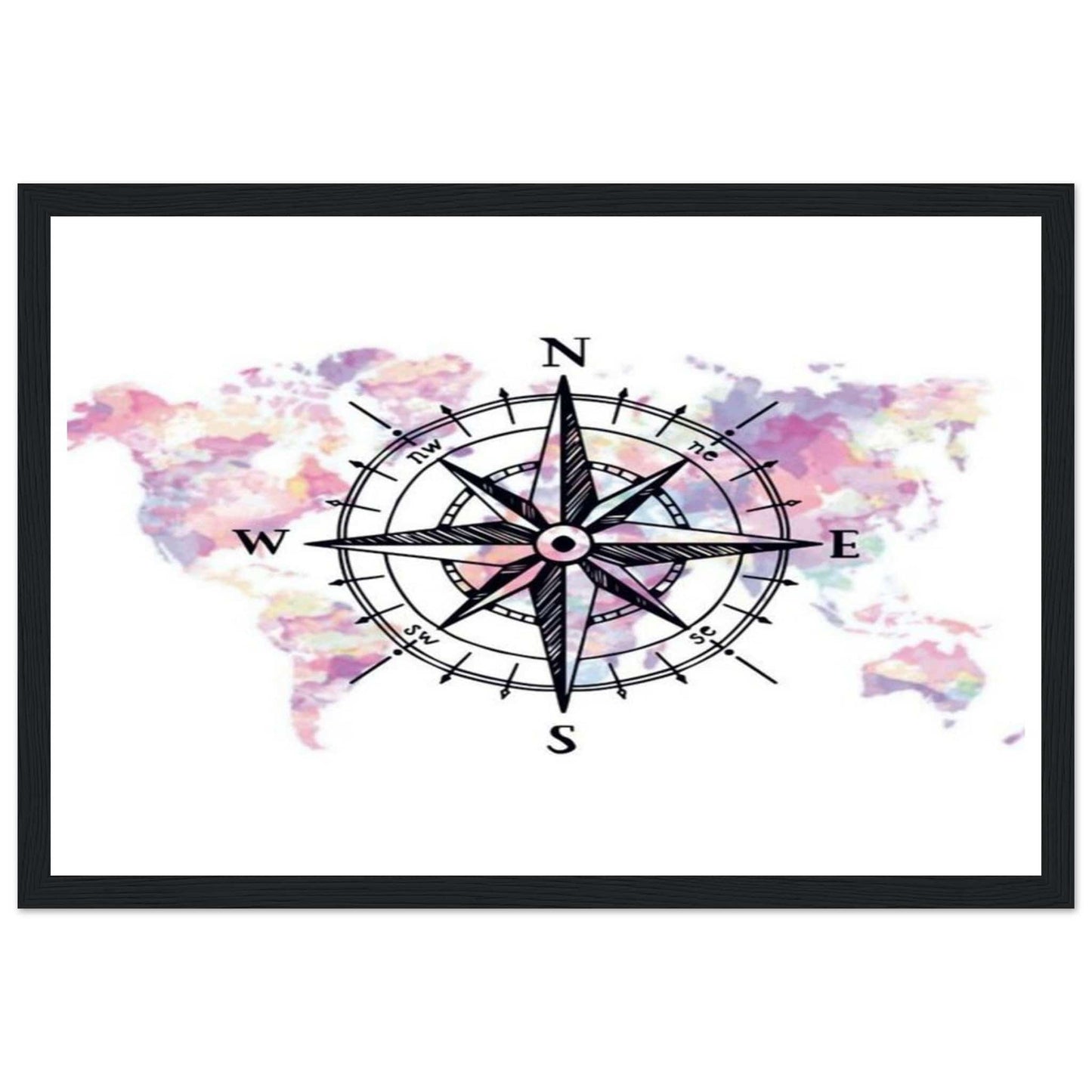 Canvanation Print Material 30x45 cm / 12x18″ Tableau Planisphere Du Monde - Destination Monde