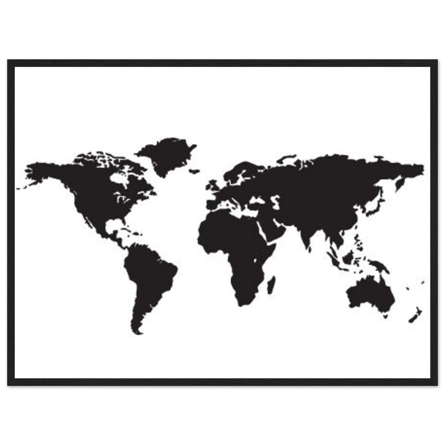 Canvanation Print Material 60x80 cm / 24x32″ Tableau Planisphere Du Monde - Fond Noir