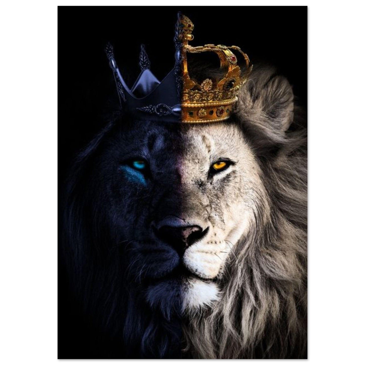 Canvanation Print Material A0 (84.1 x 118.9  cm) Poster Lion Blanc Couronne