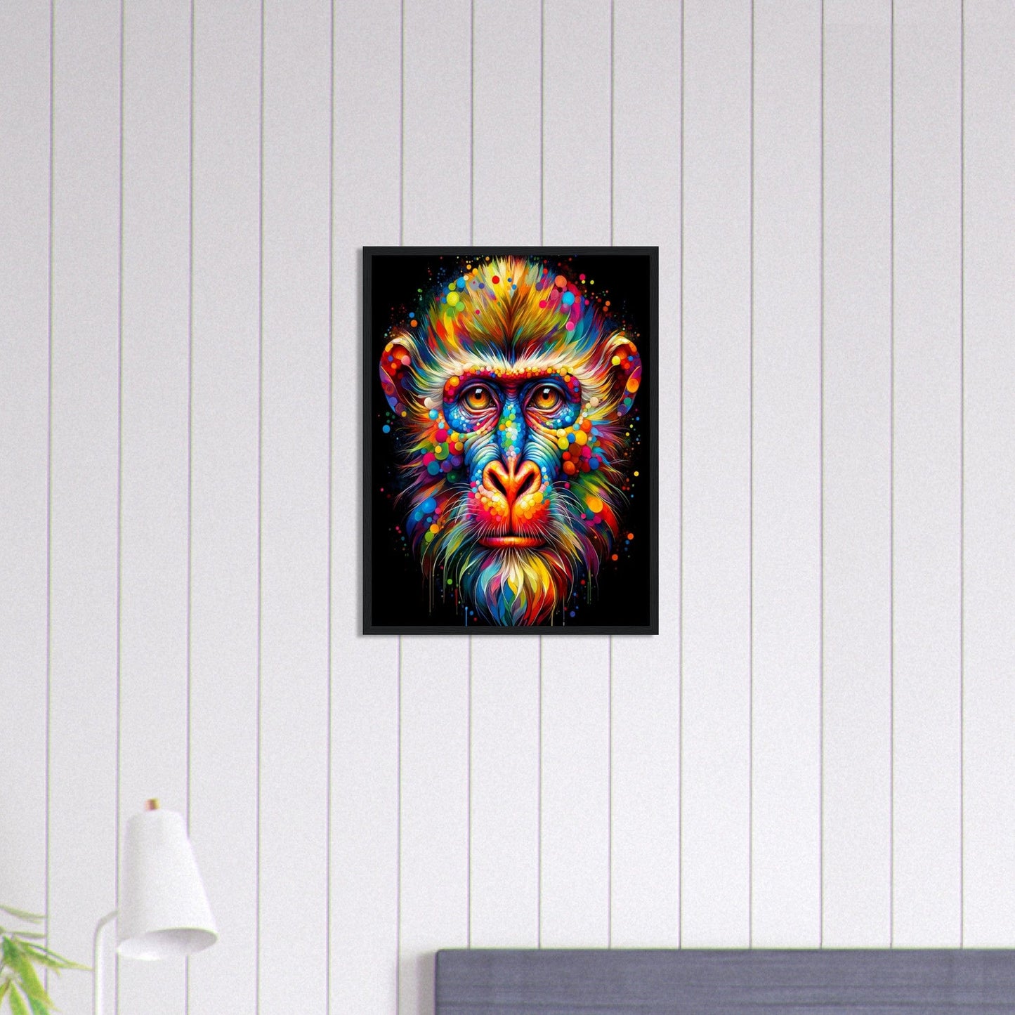 Canvanation Print Material 45x60 cm / 18x24″ Tableau Singe Pop Art Fond Noir Peinture