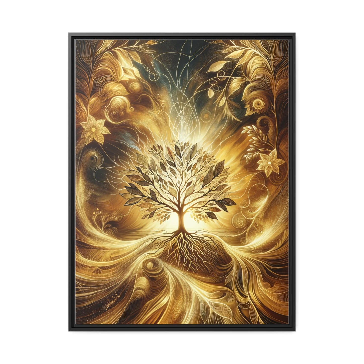 Printify Canvas 101.60 Cm" x 76.20 Cm" (Vertical) Tableau L'arbre de vie doré : une œuvre majestueuse scintillant de vie et d'abondance