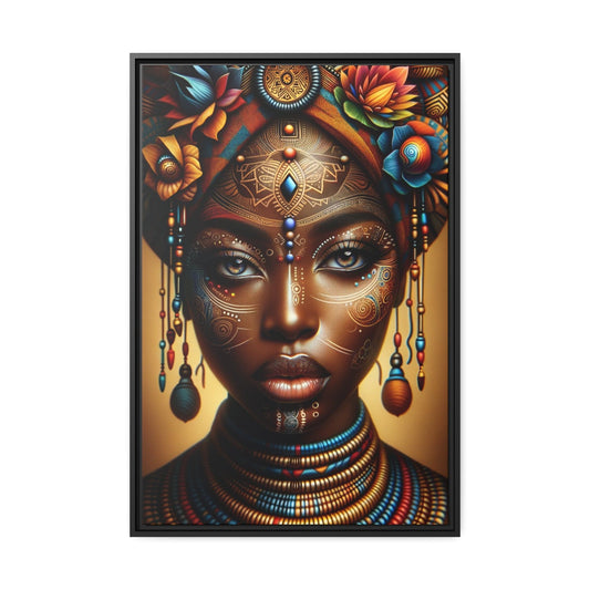 Printify Canvas 61.00 Cm″ x 91.40 Cm″ (Vertical) Tableau La beauté intemporelle de la femme africaine