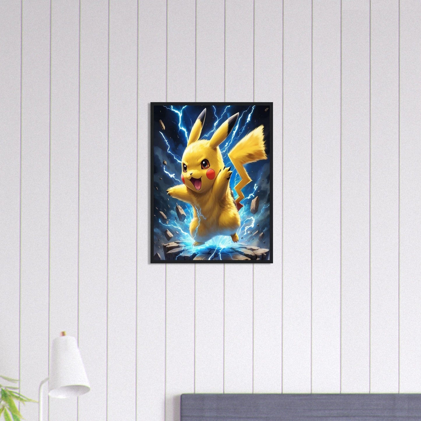 Canvanation Print Material 45x60 cm / 18x24″ Tableau Pokémon Pikachu Attaque