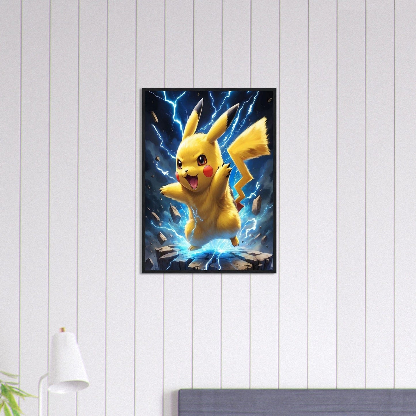 Canvanation Print Material 50x70 cm / 20x28″ Tableau Pokémon Pikachu Attaque