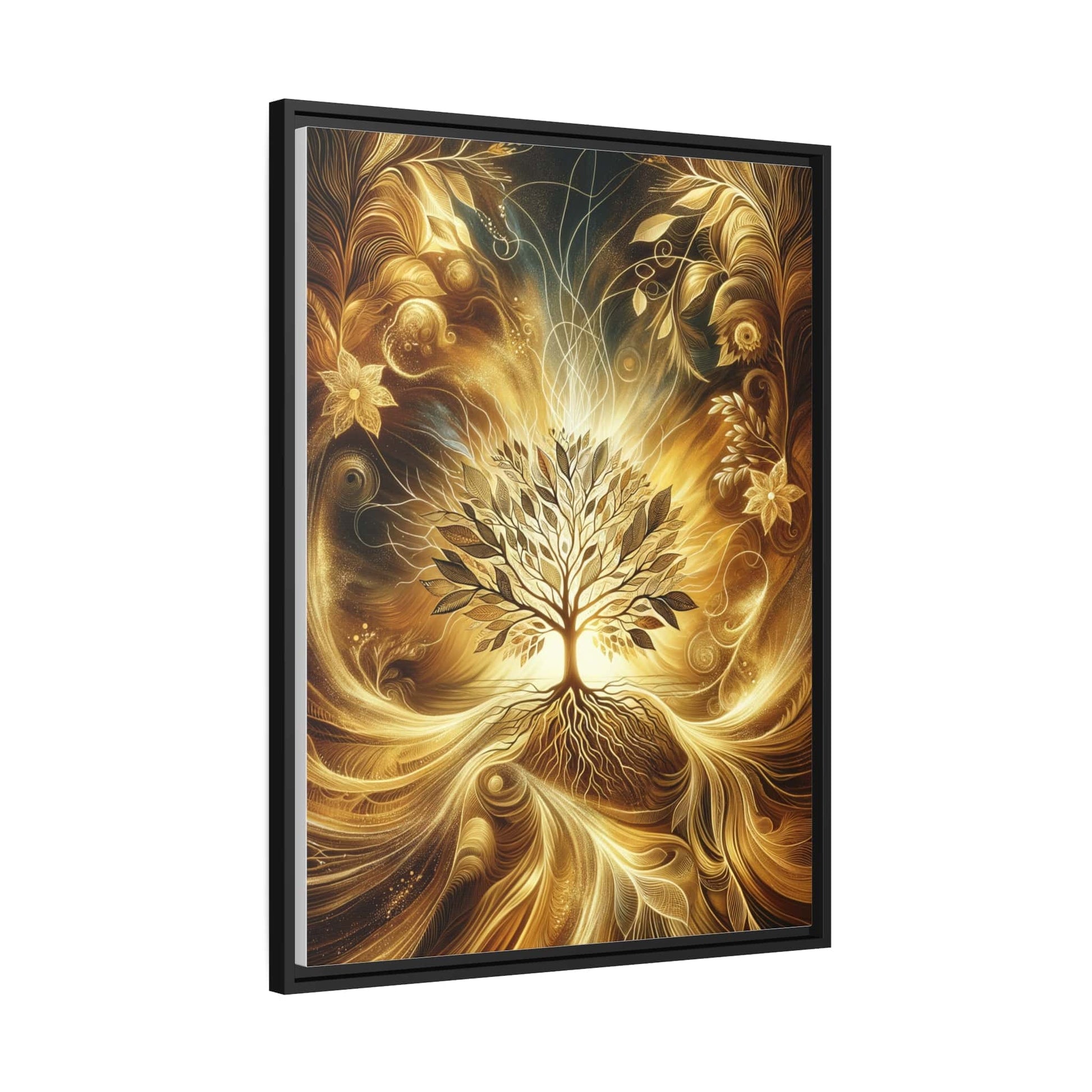 Printify Canvas Tableau L'arbre de vie doré : une œuvre majestueuse scintillant de vie et d'abondance