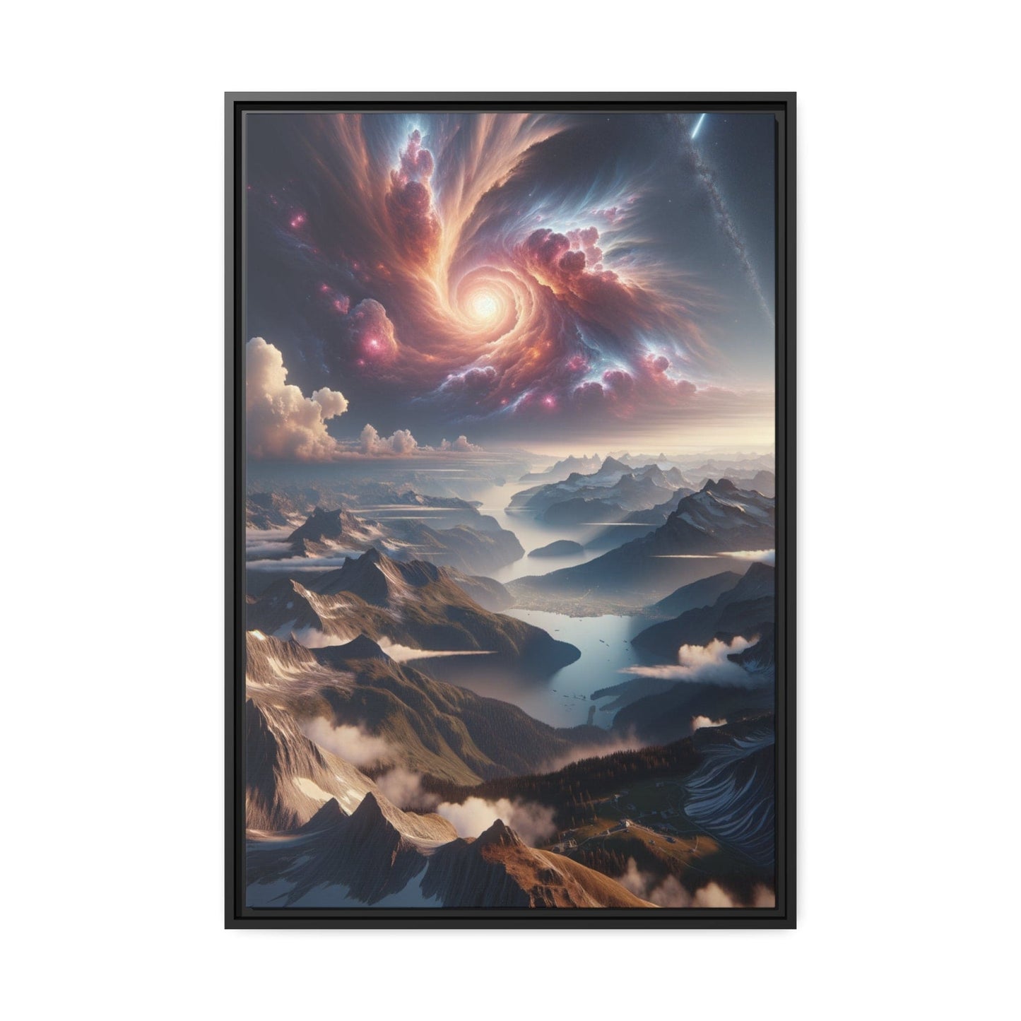 Printify Canvas 61.00 Cm″ x 91.40 Cm″ (Vertical) Tableau Les Cimes en Éveil : Horizon d'Émerveillement