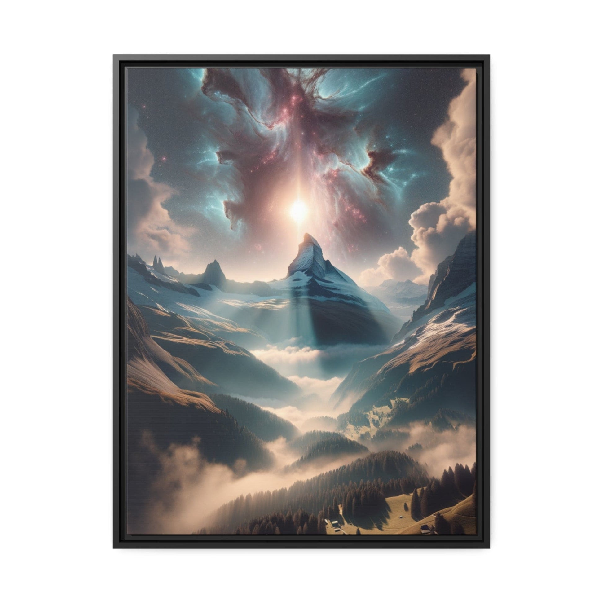 Printify Canvas 61.00 Cm" x 81.30 Cm" (Vertical) Tableau Éclats d'Altitude : Une Ode Majestueuse aux Cimes