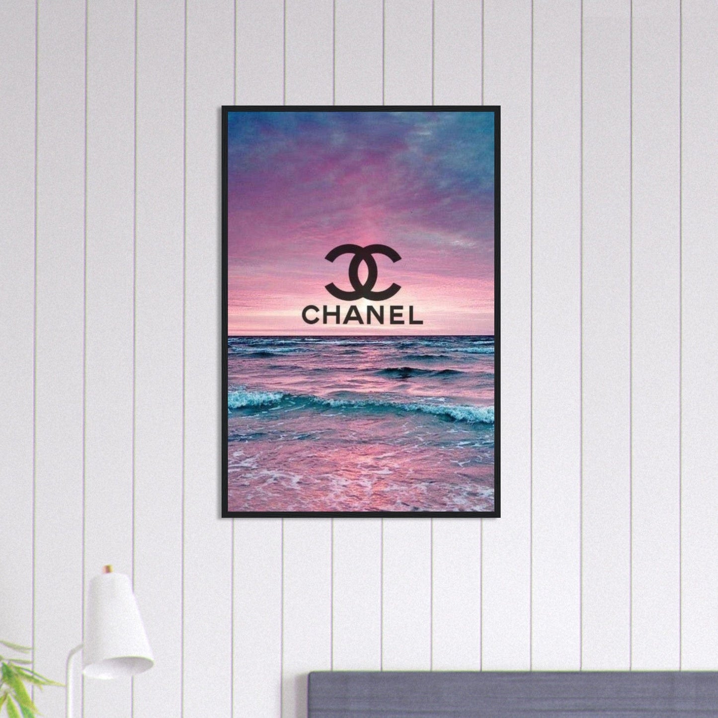 Canvanation Print Material 60x90 cm / 24x36″ Tableau Chanel Fond Mer Rose