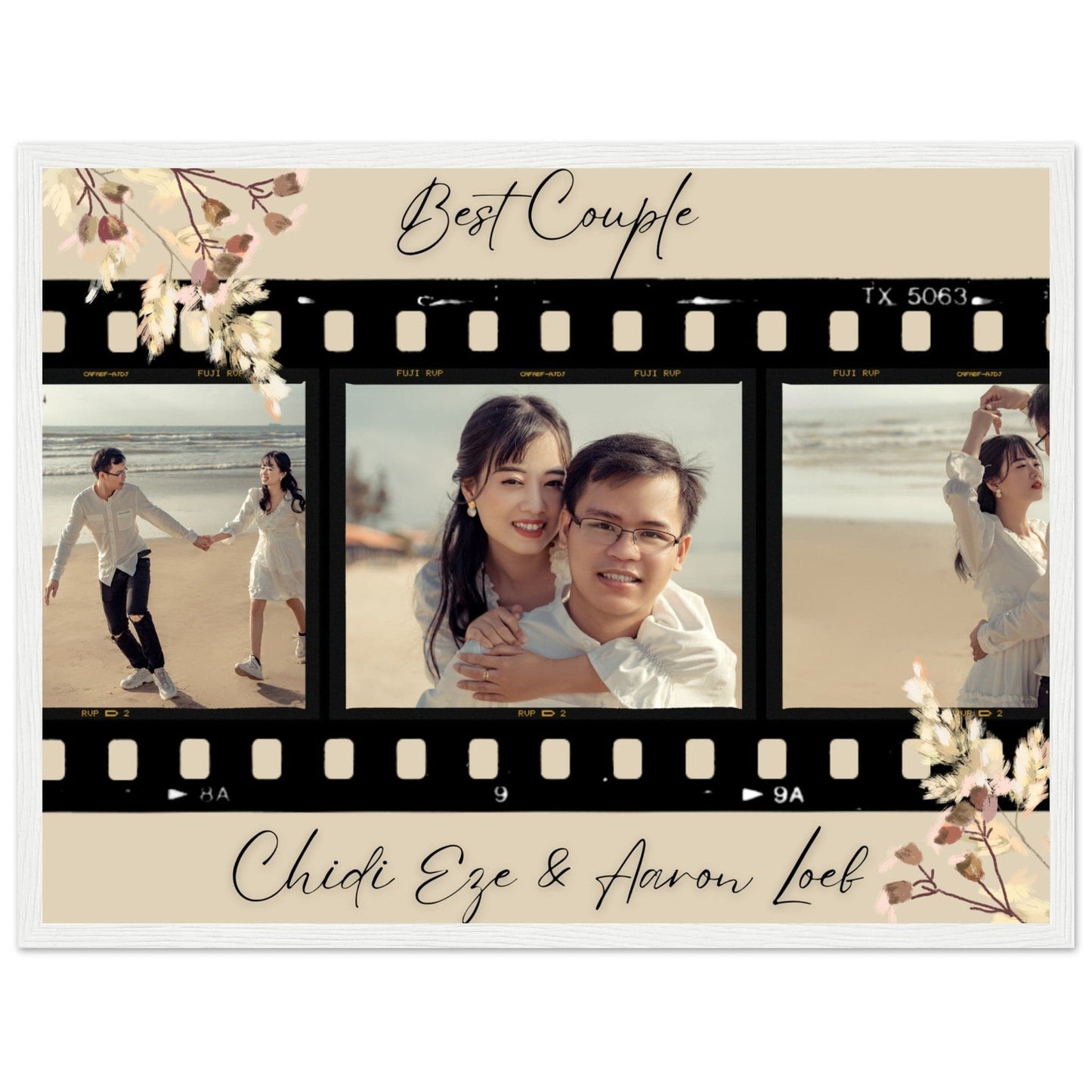 Canvanation Print Material 45x60 cm / 18x24″ / Blanc Cadre Photos Pele Mele Couple 'Best Couple"