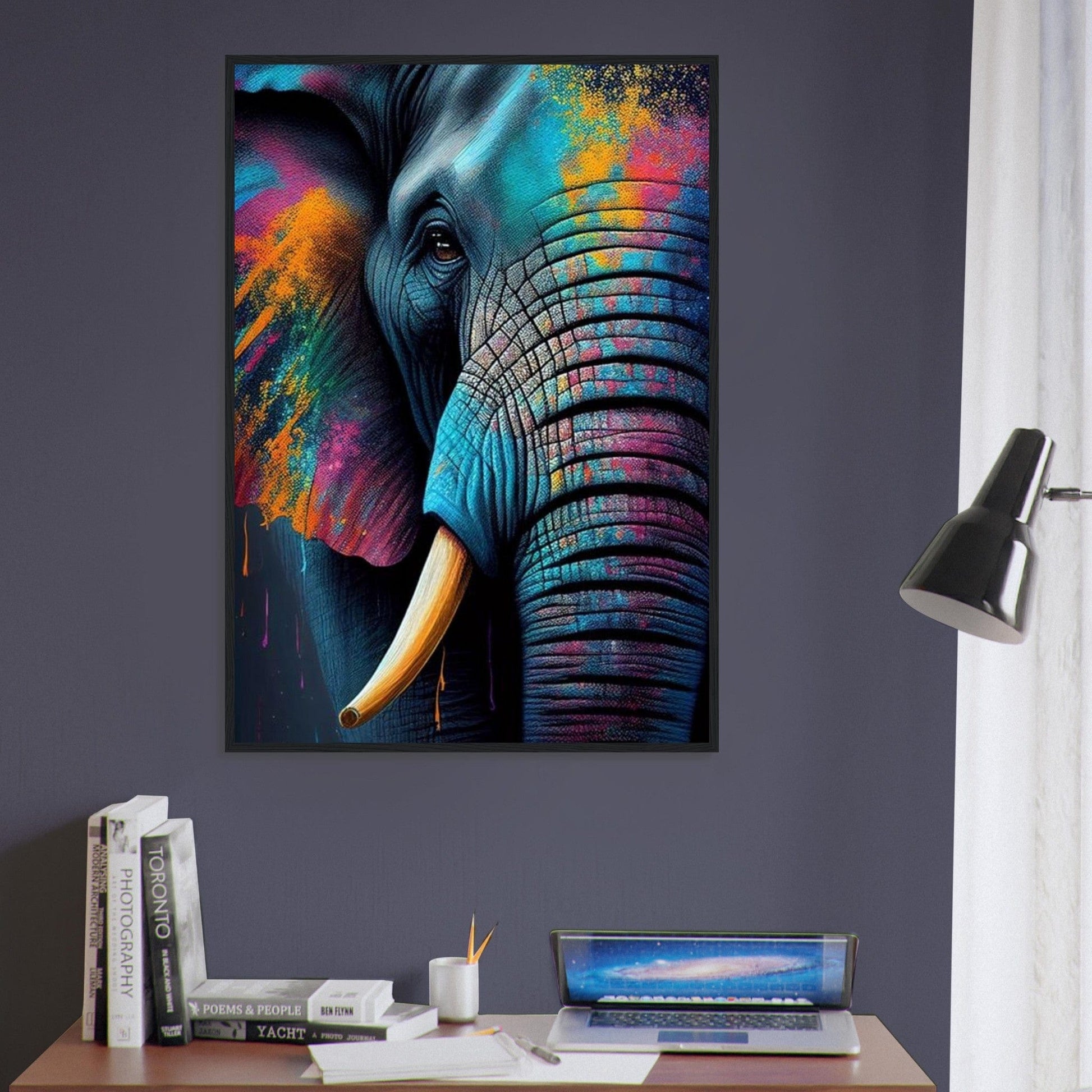 Canvanation Print Material Tableau Elephant Trompe Céleste