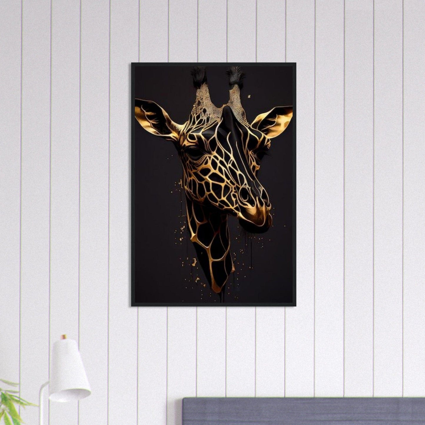 Canvanation Print Material 60x90 cm / 24x36″ Tableau Girafe Savane Or