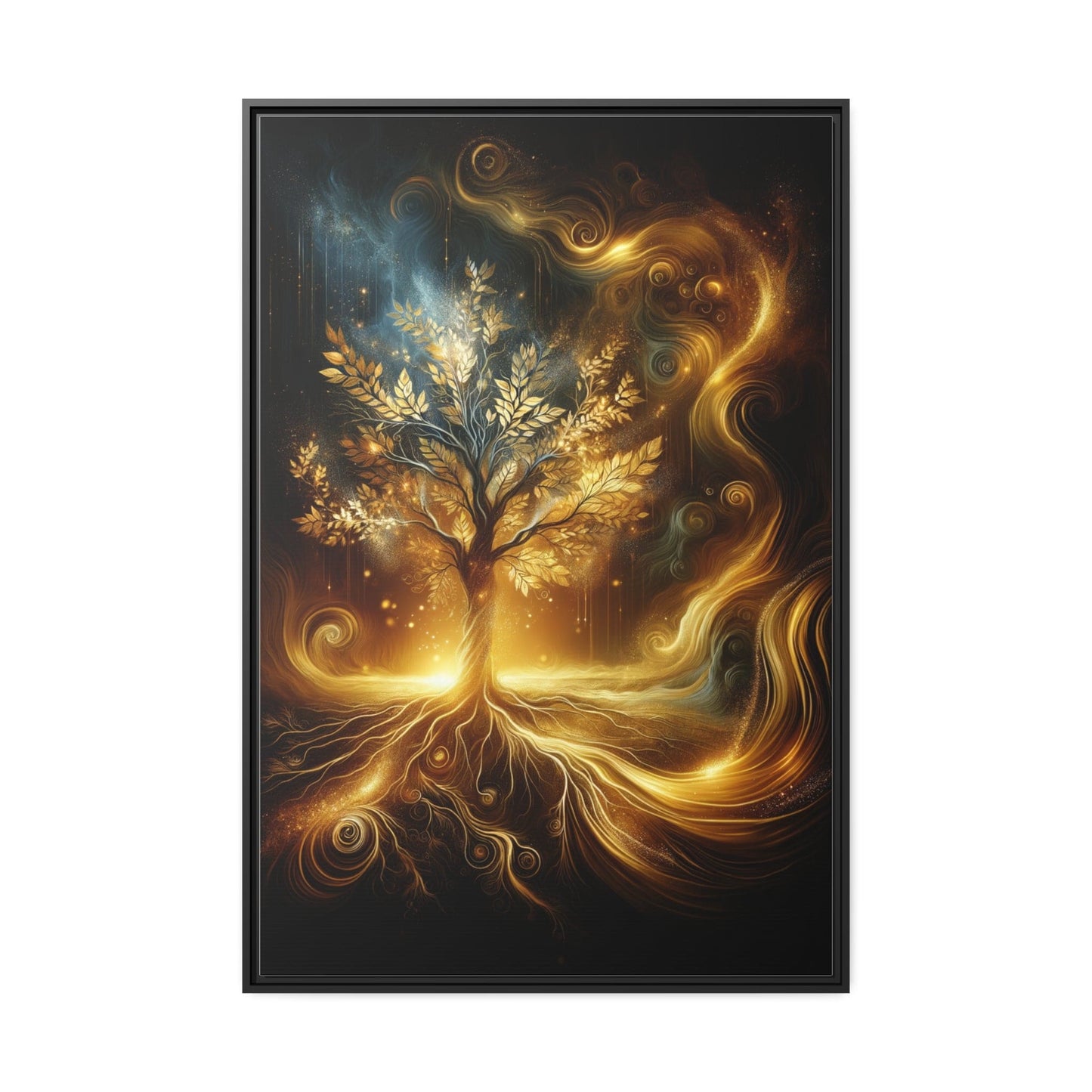 Printify Canvas 121.90 Cm″ x 81.30 Cm″ (Vertical) Tableau L'arbre de vie en or étincelant: la puissance et la beauté de la nature sublimées