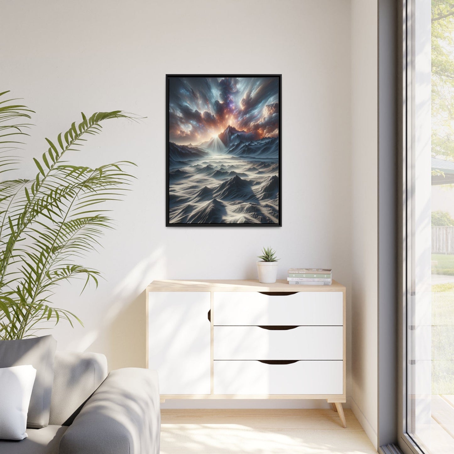 Printify Canvas Tableau Éclats d'Altitude : Une Ode en Couleurs aux Cimes Inaltérables