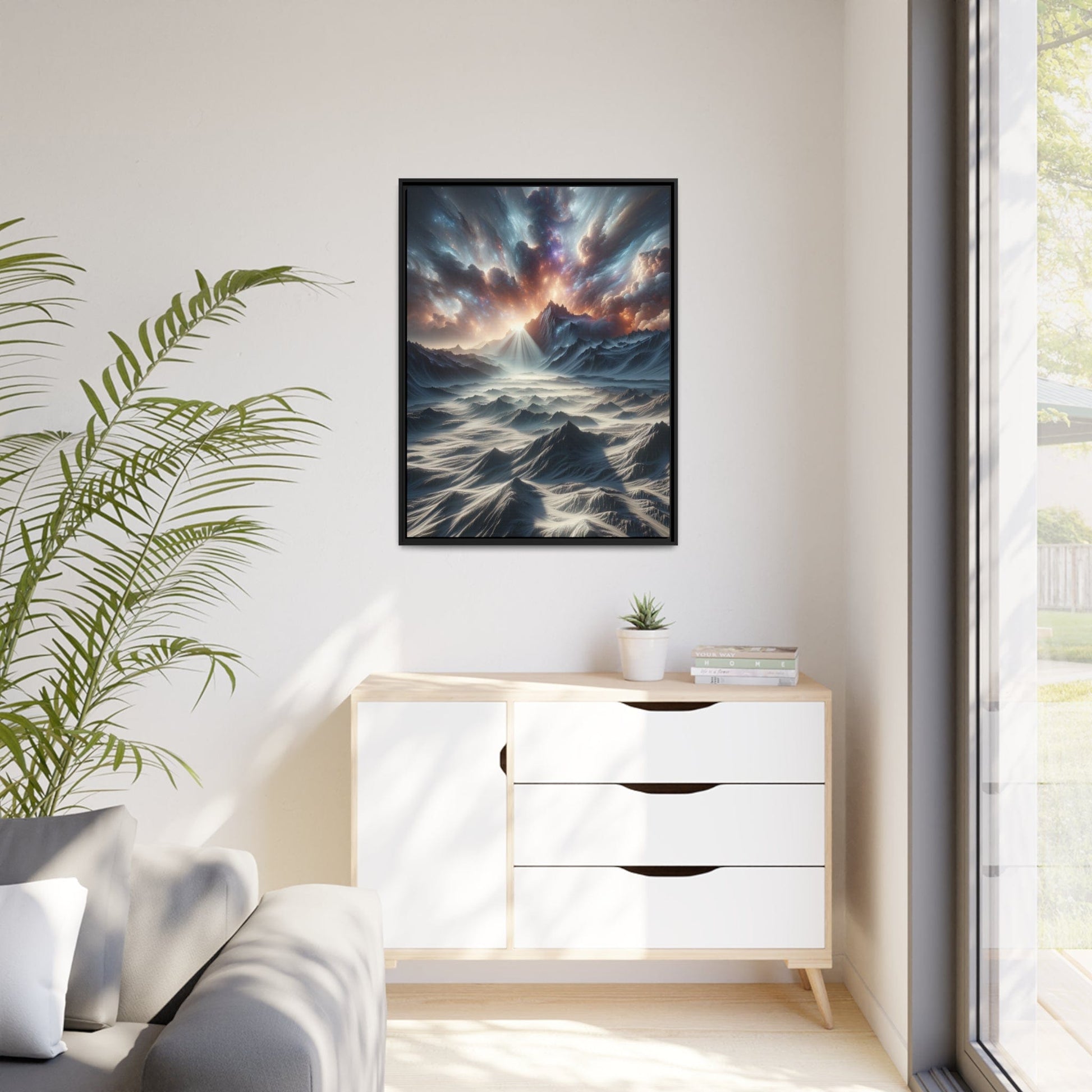 Printify Canvas Tableau Éclats d'Altitude : Une Ode en Couleurs aux Cimes Inaltérables