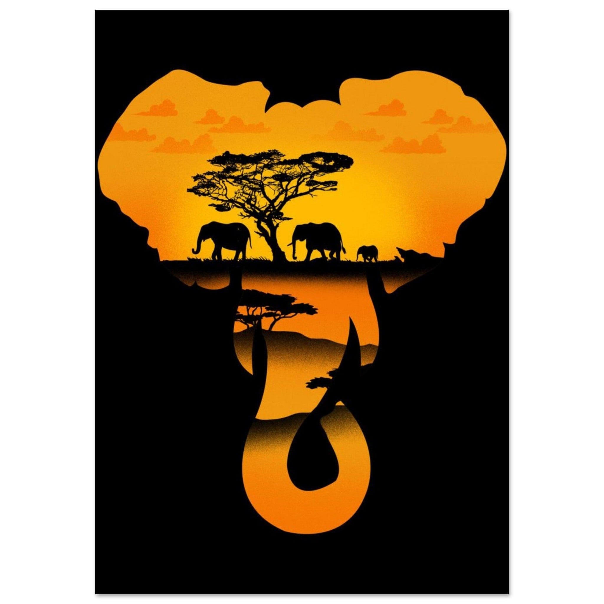 Gelato Print Material A0 (84.1 x 118.9 cm) Affiche Africaine Elephant Village