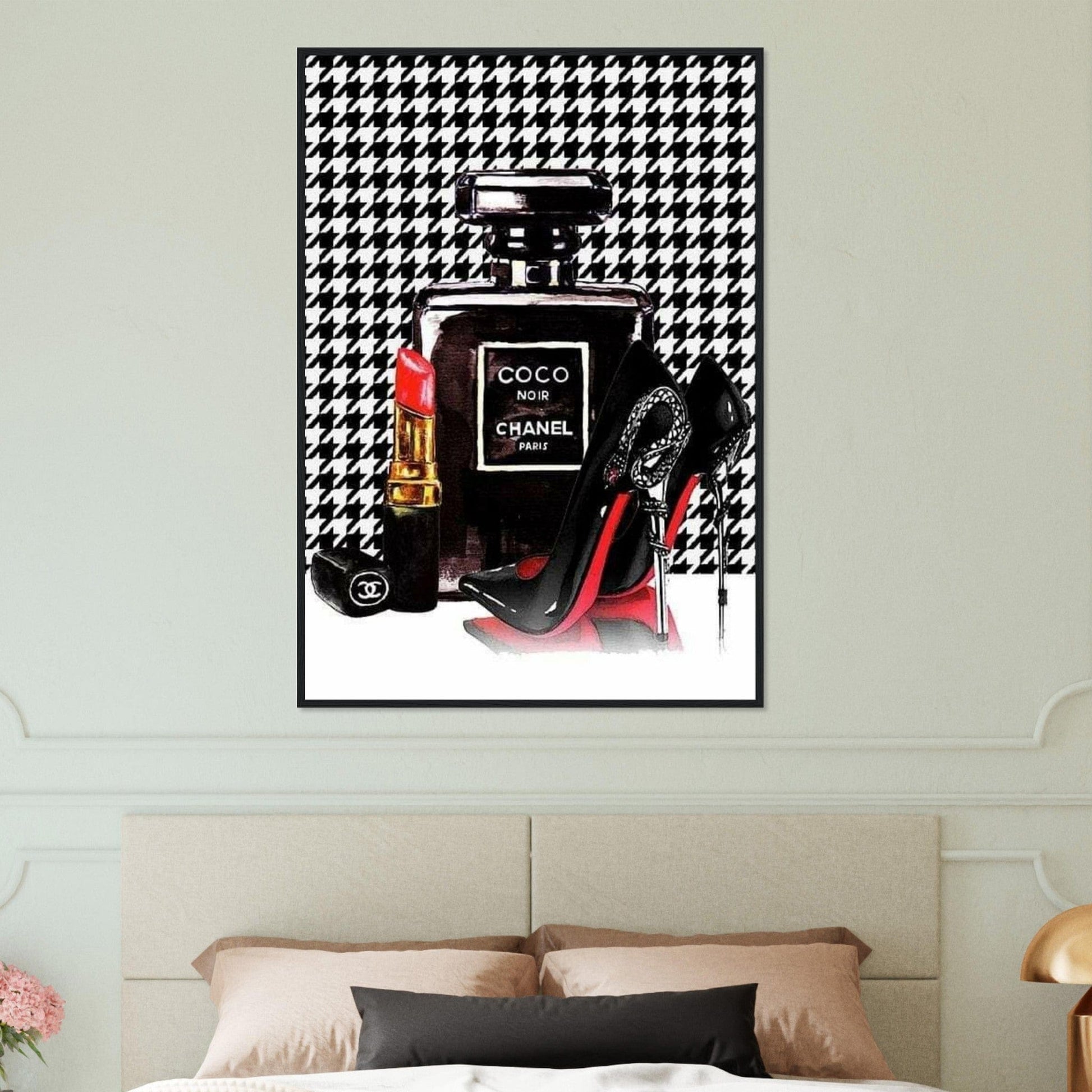 Canvanation Print Material Tableau Chanel Numéro 5 Damier Noir Et Blanc