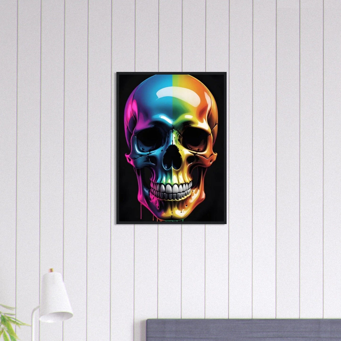 Canvanation Print Material 50x70 cm / 20x28″ Tableau Tête De Mort Couleurs En Folie