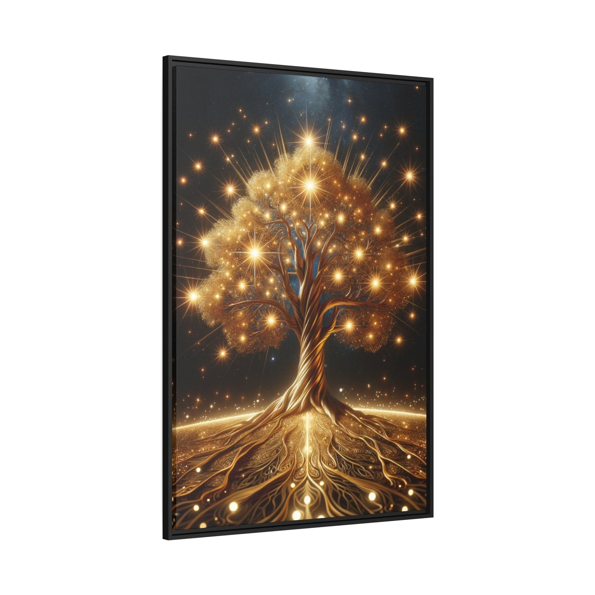 Printify Canvas Tableau Arbre De Vie Les Feuilles D'Or