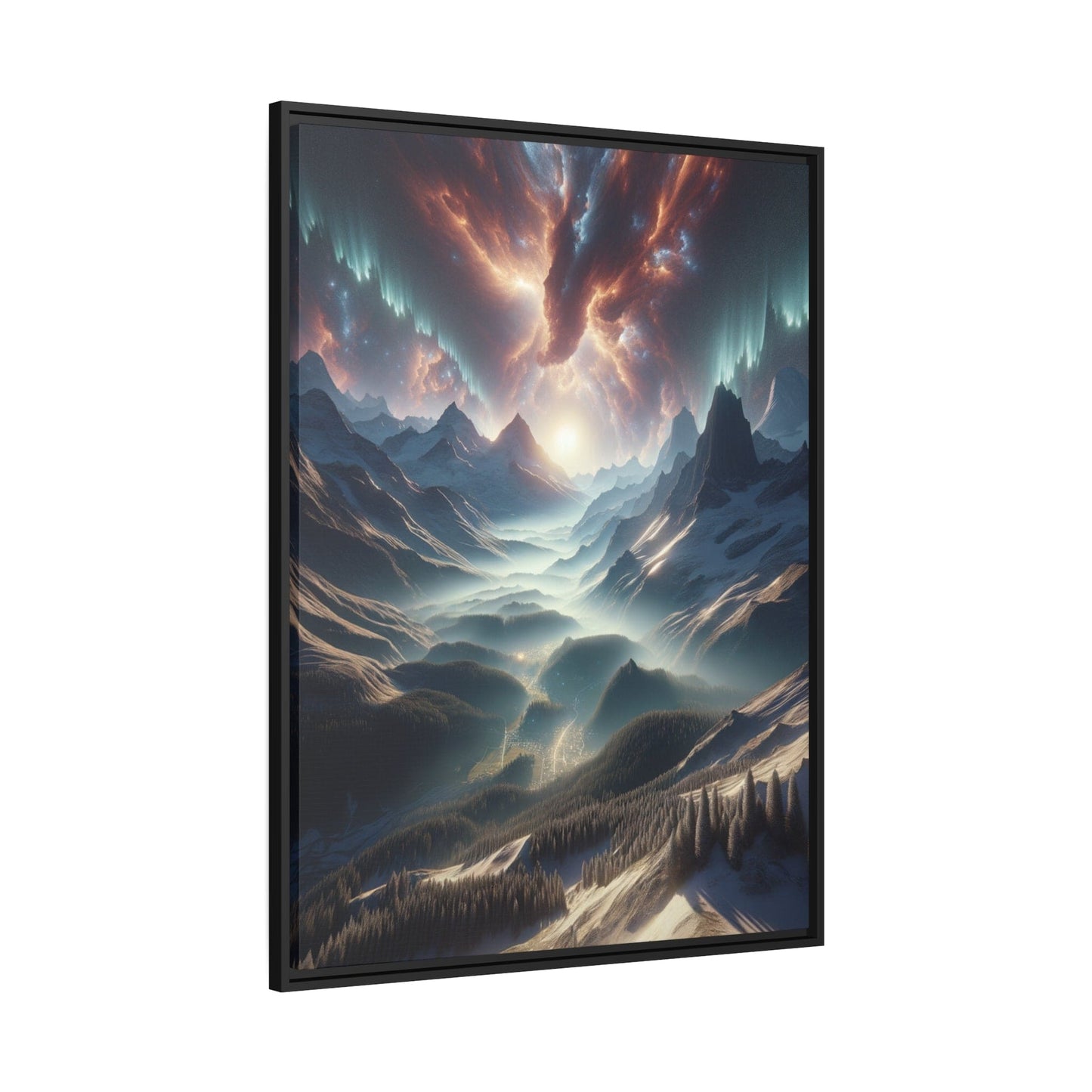 Printify Canvas Tableau Sérénité Altitudinale : Les Cimes en Fusion