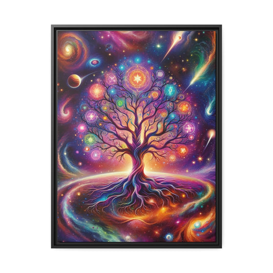 Printify Canvas 24" x 32" (Vertical) Tableau Arbre De Vie Univers Infini