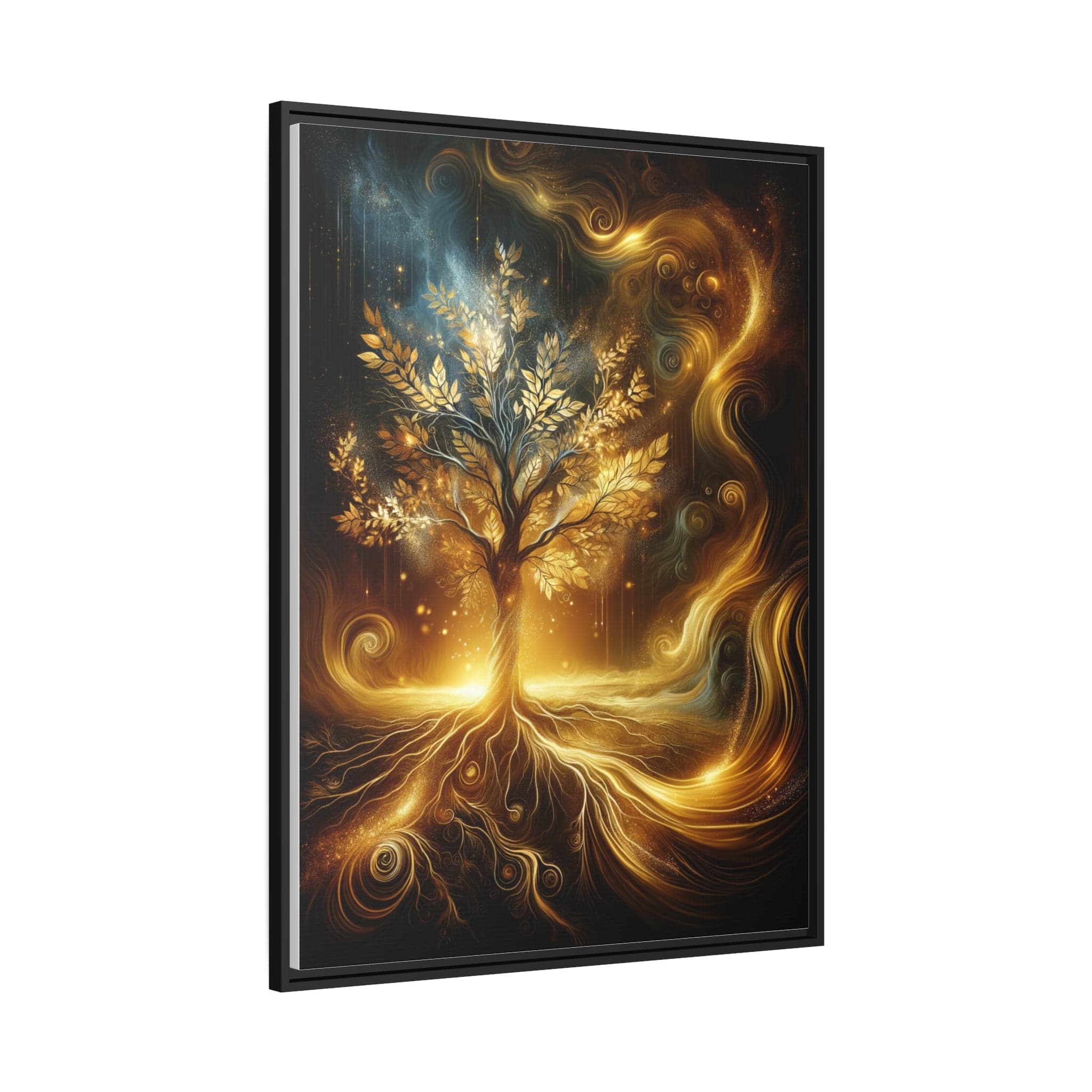 Printify Canvas Tableau L'arbre de vie en or étincelant: la puissance et la beauté de la nature sublimées