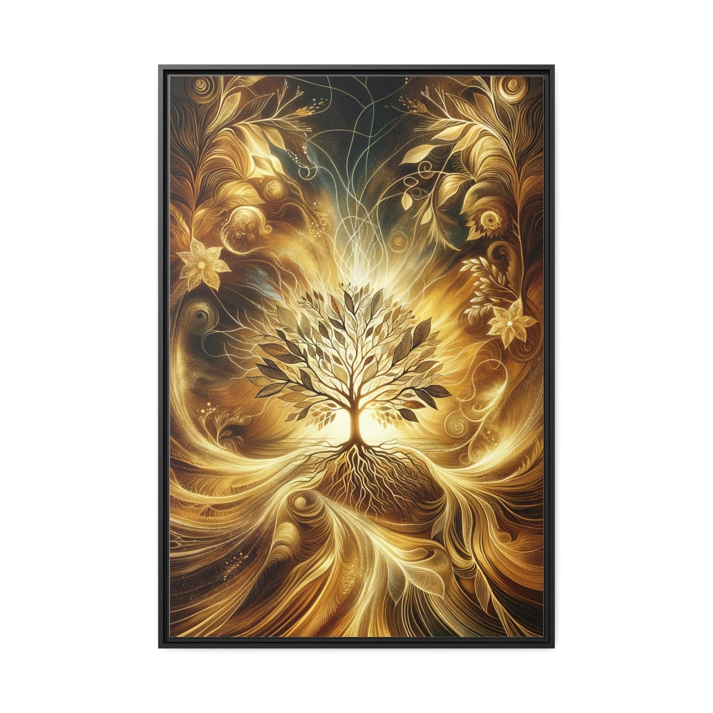 Printify Canvas 121.90 Cm″ x 81.30 Cm″ (Vertical) Tableau L'arbre de vie doré : une œuvre majestueuse scintillant de vie et d'abondance