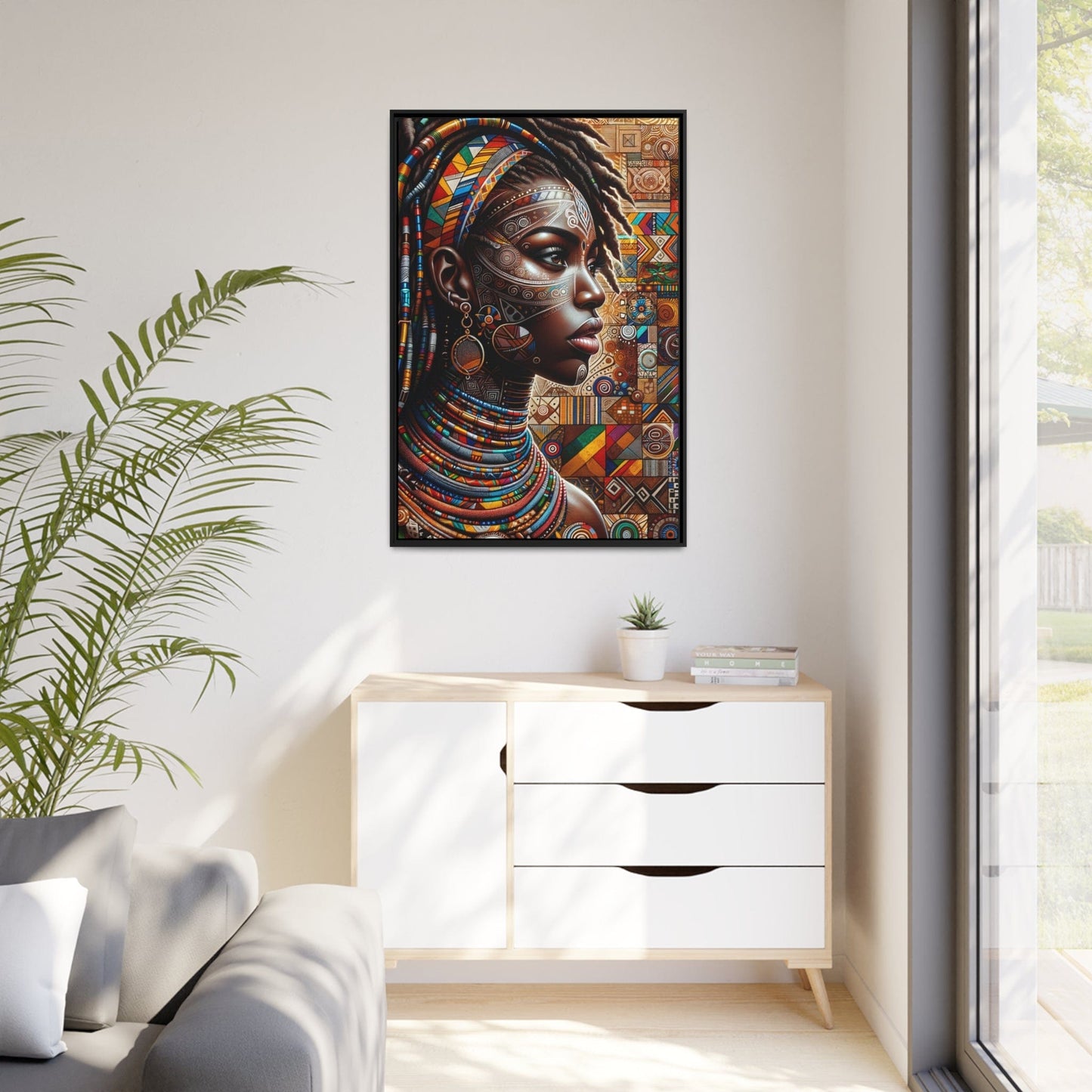 Printify Canvas Tableau "Splendeurs africaines : la femme en toile"