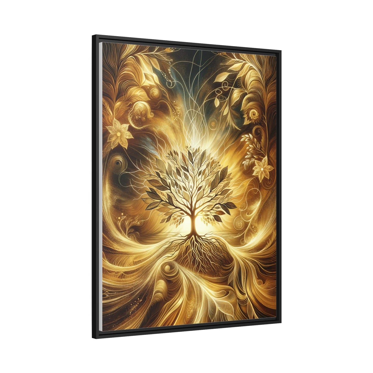 Printify Canvas Tableau L'arbre de vie doré : une œuvre majestueuse scintillant de vie et d'abondance
