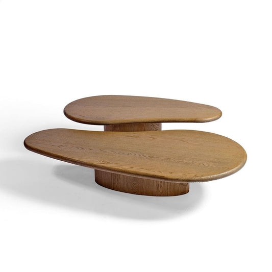Canvanation Table Basse Irrégulière en Chêne Naturel au Design Harmonieux