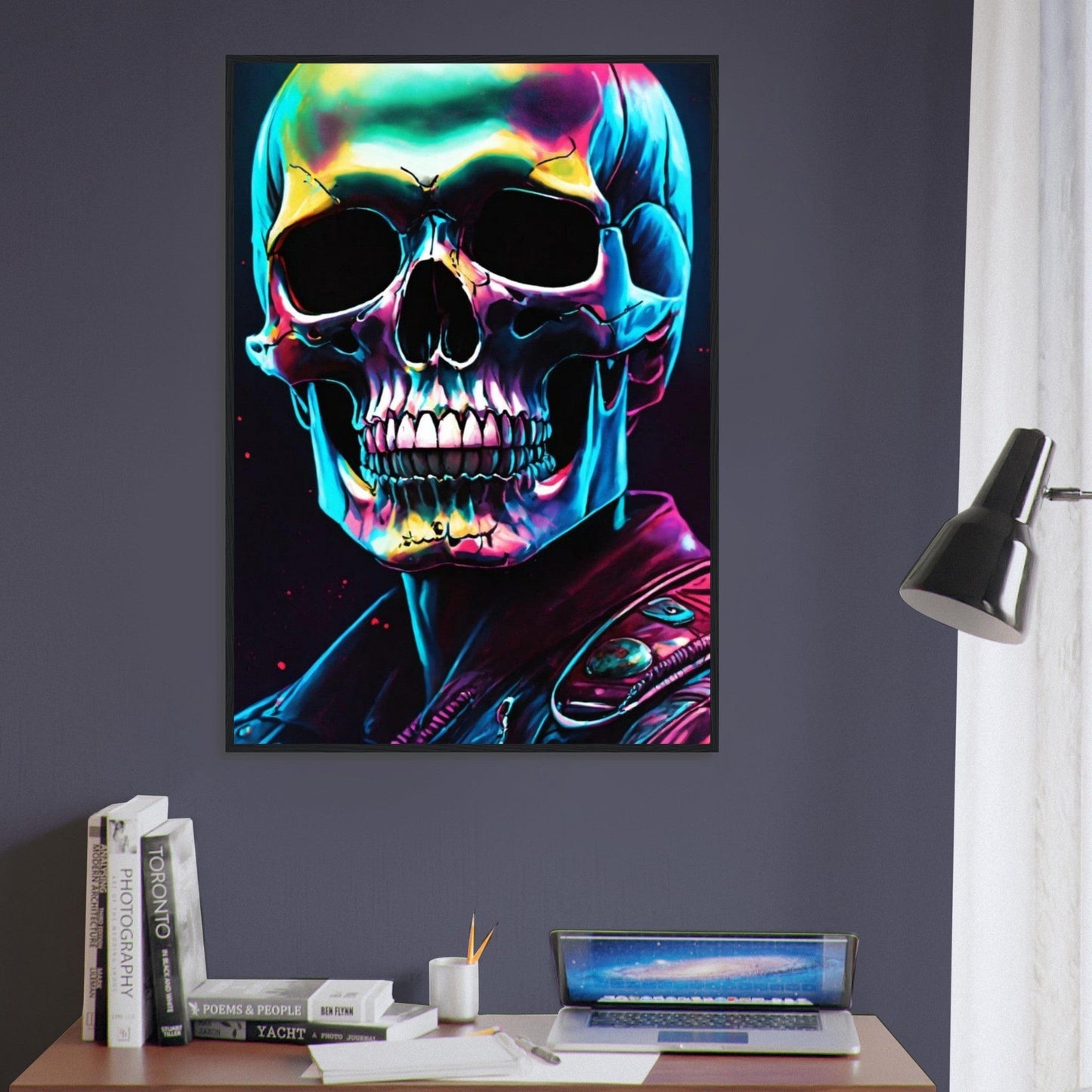 Canvanation Print Material Tableau Tête De Mort Biker