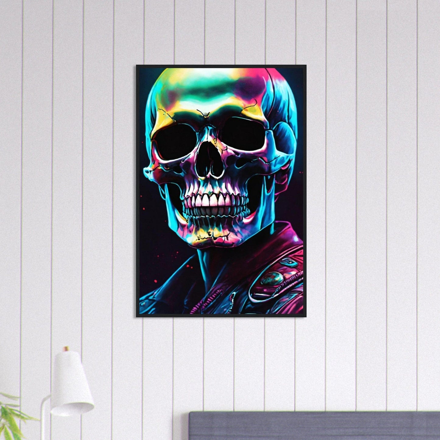 Canvanation Print Material 60x90 cm / 24x36″ Tableau Tête De Mort Biker