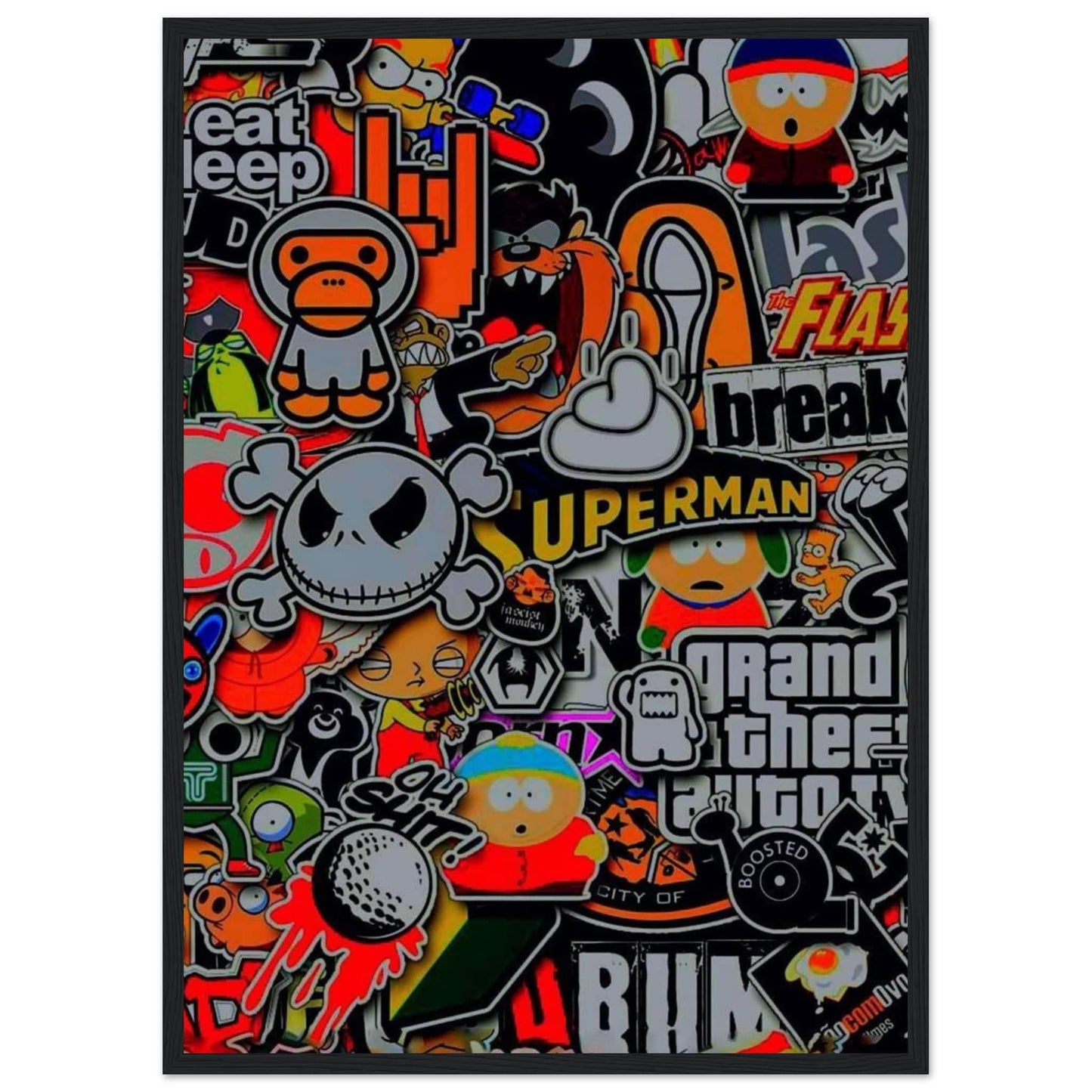 Gelato Print Material 50x70 cm / 20x28″ Cadre Street Art graffiti