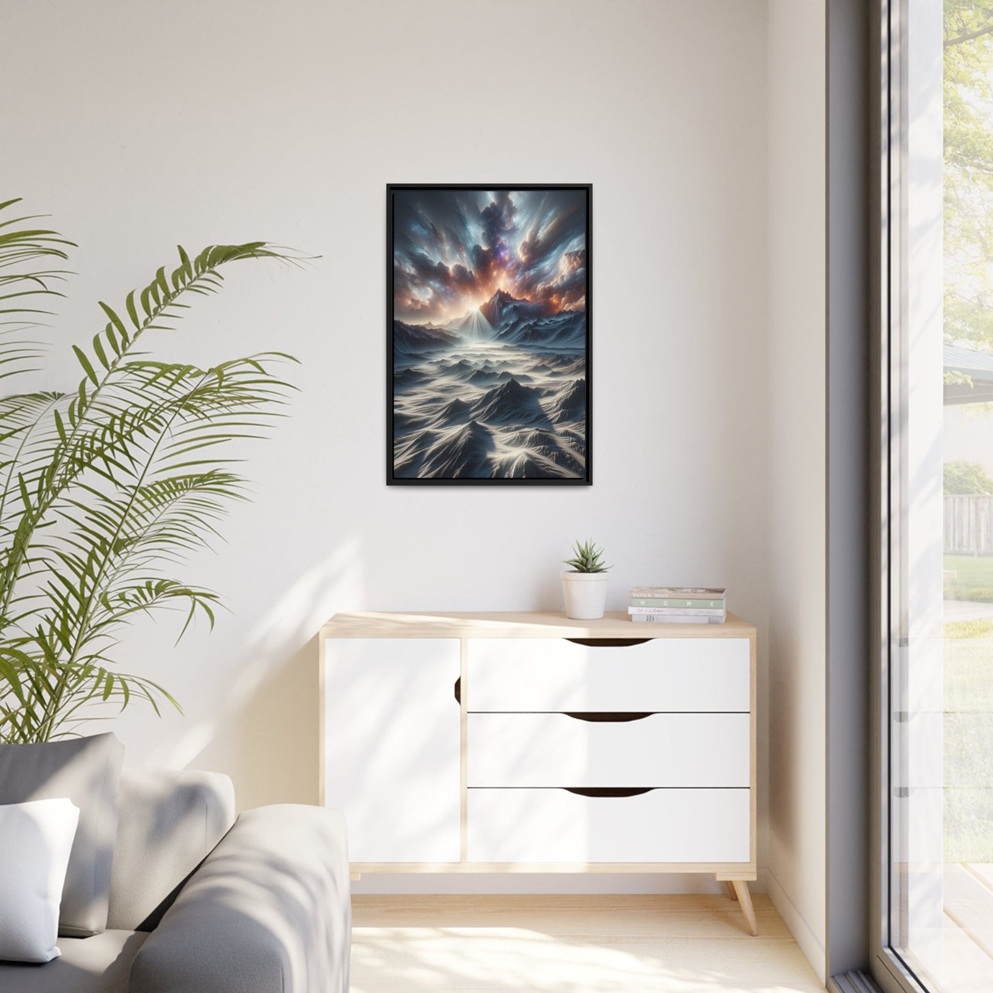 Printify Canvas Tableau Éclats d'Altitude : Une Ode en Couleurs aux Cimes Inaltérables