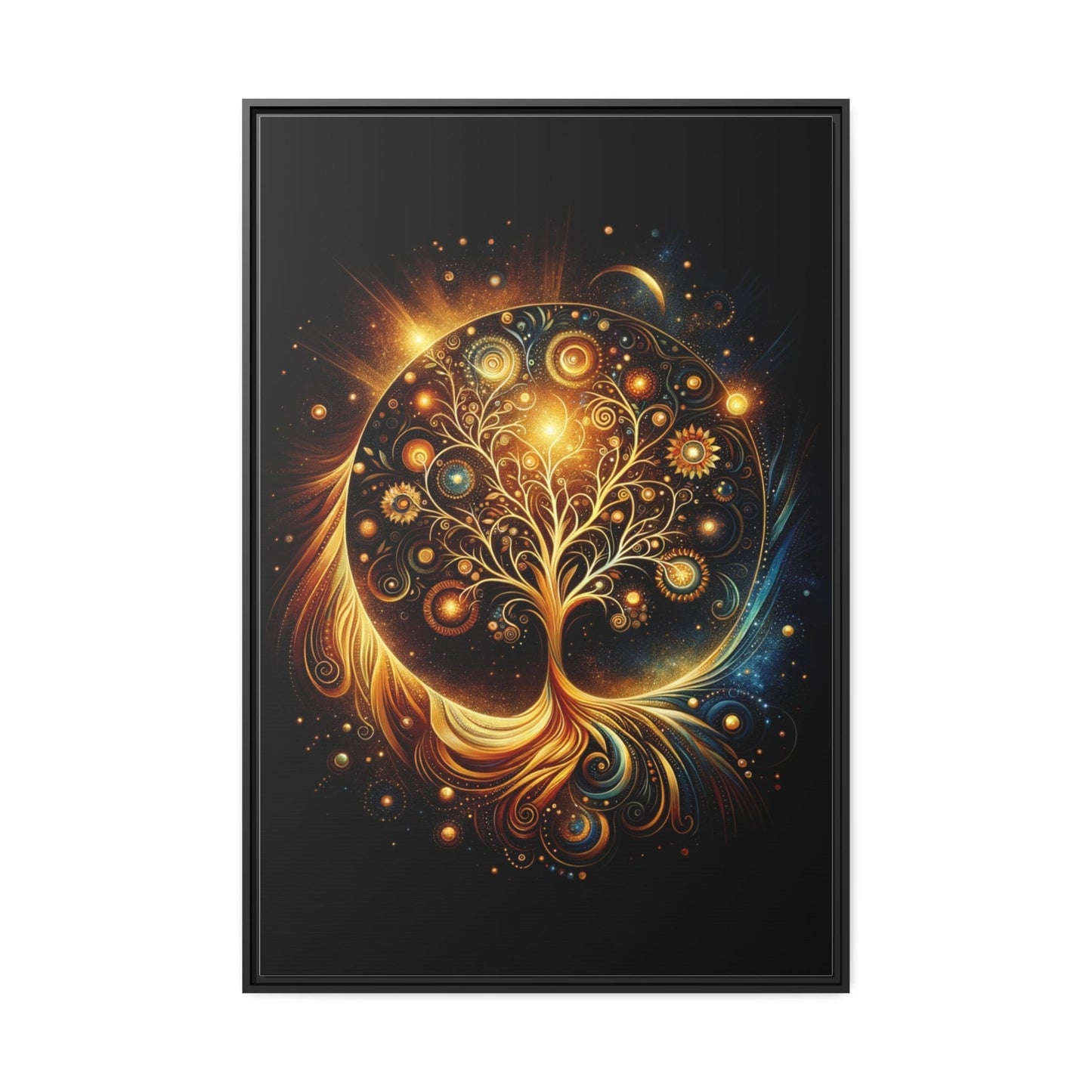 Printify Canvas 81.30 Cm″ x 121.90 Cm″ (Vertical) Tableau Éclat éternel : L'arbre de vie doré magnifie la beauté de la nature