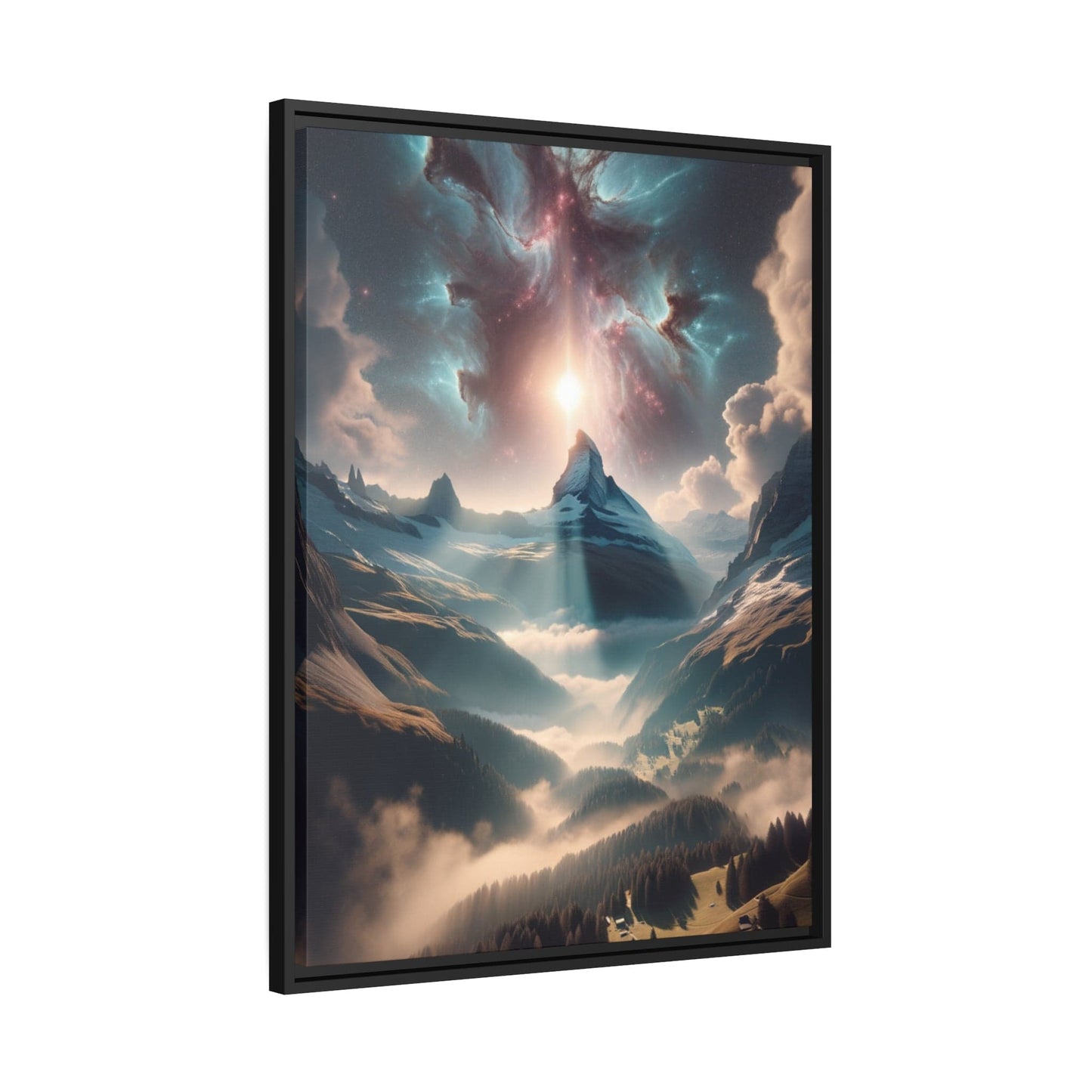 Printify Canvas Tableau Éclats d'Altitude : Une Ode Majestueuse aux Cimes