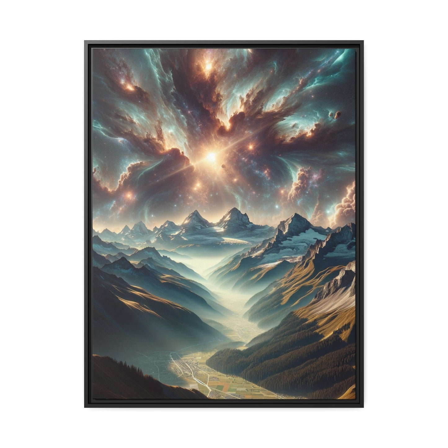 Printify Canvas 76.20 Cm" x 101.60 Cm" (Vertical) Tableau Éclat Éternel : Les Cimes Sculptées par la Lumière